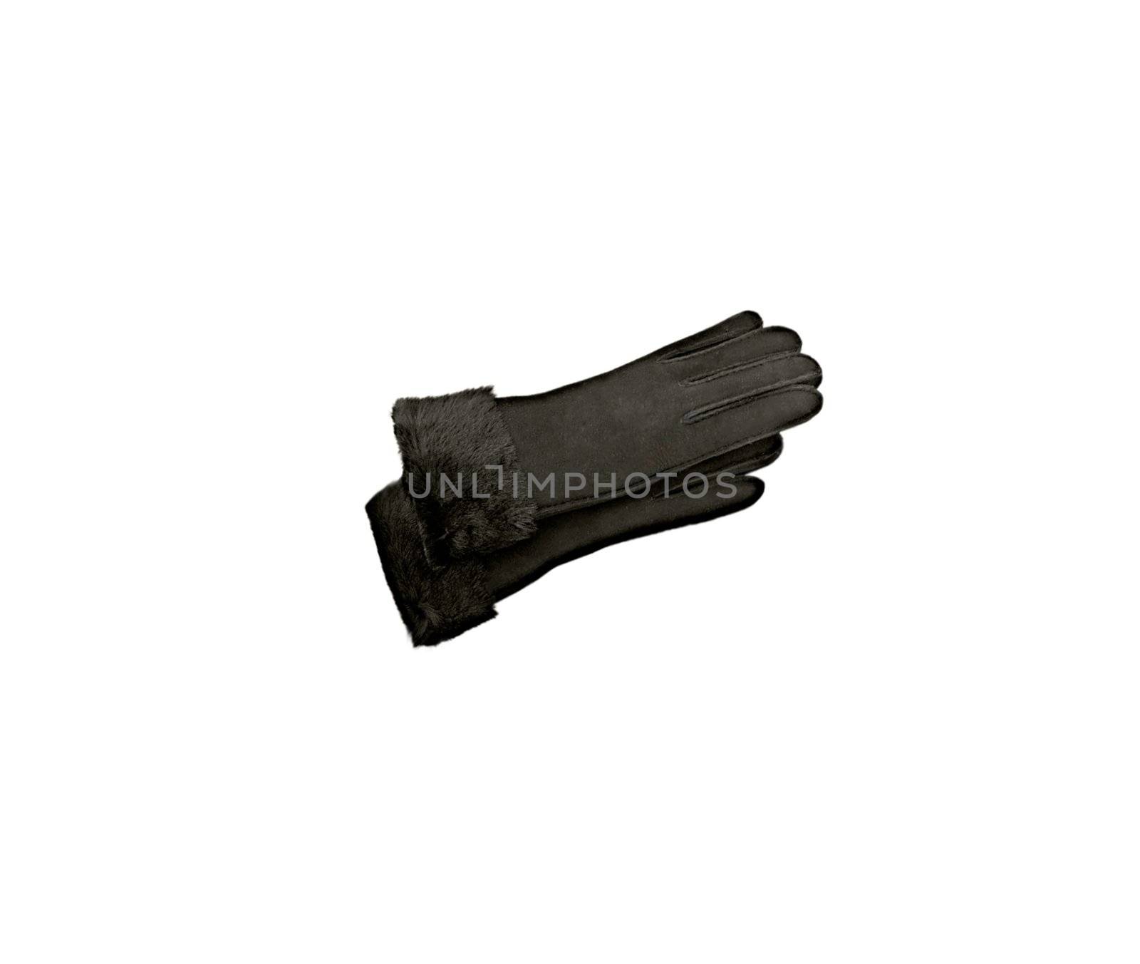 Black gloves isolated on white