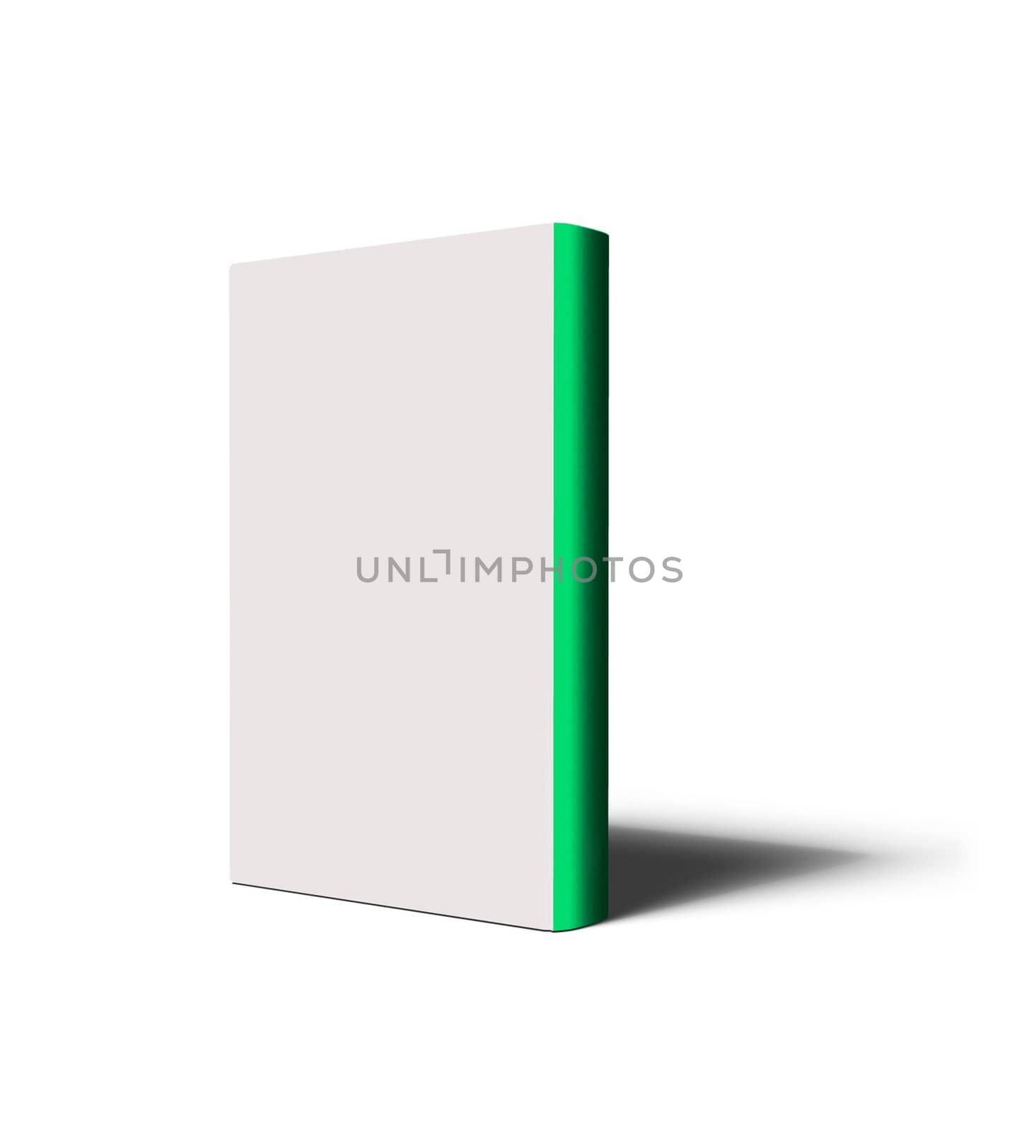 close up of a blank white notebook on white background