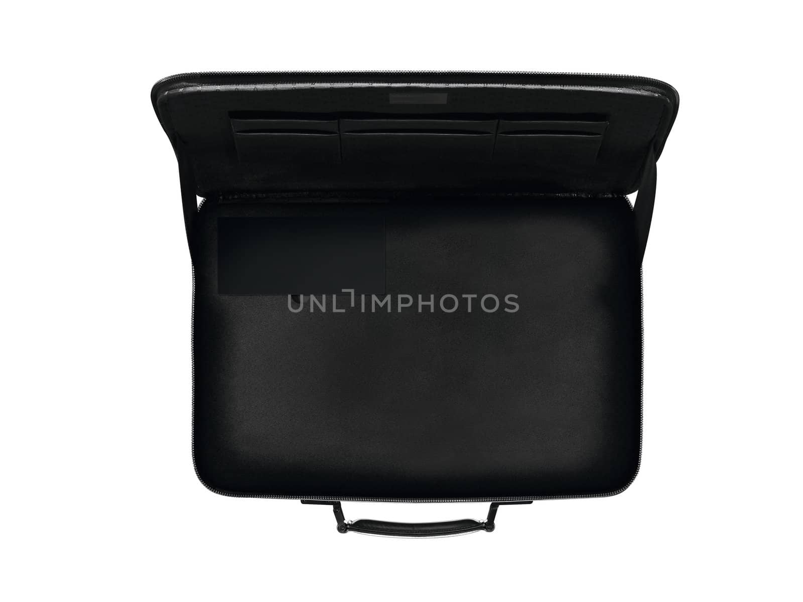 open briefcase isolated on white