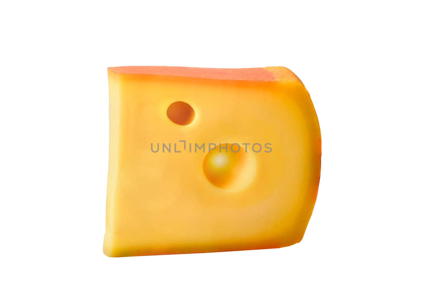 piece of cheese isolated on a white background