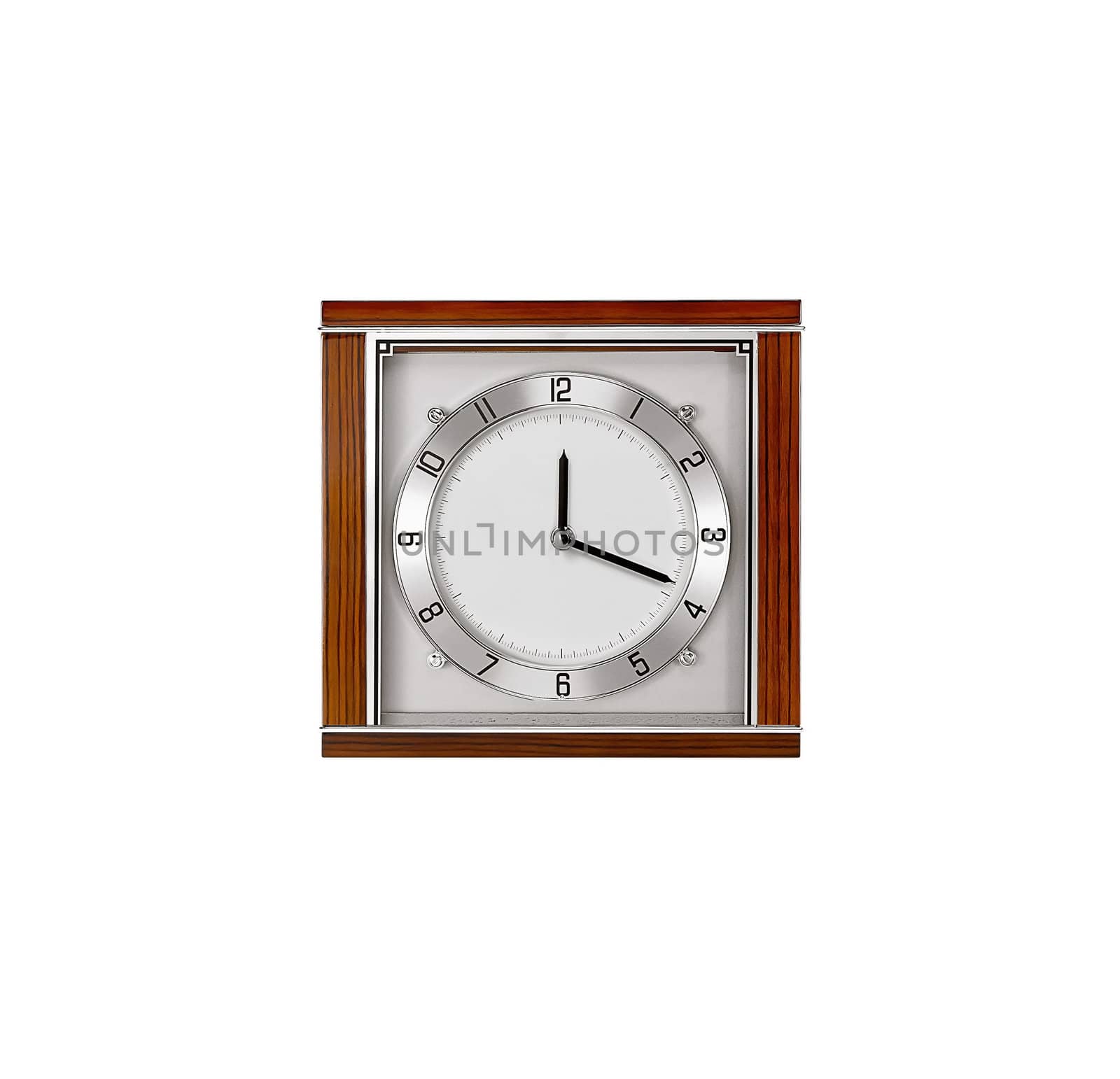 Vintage clock isolated on white background