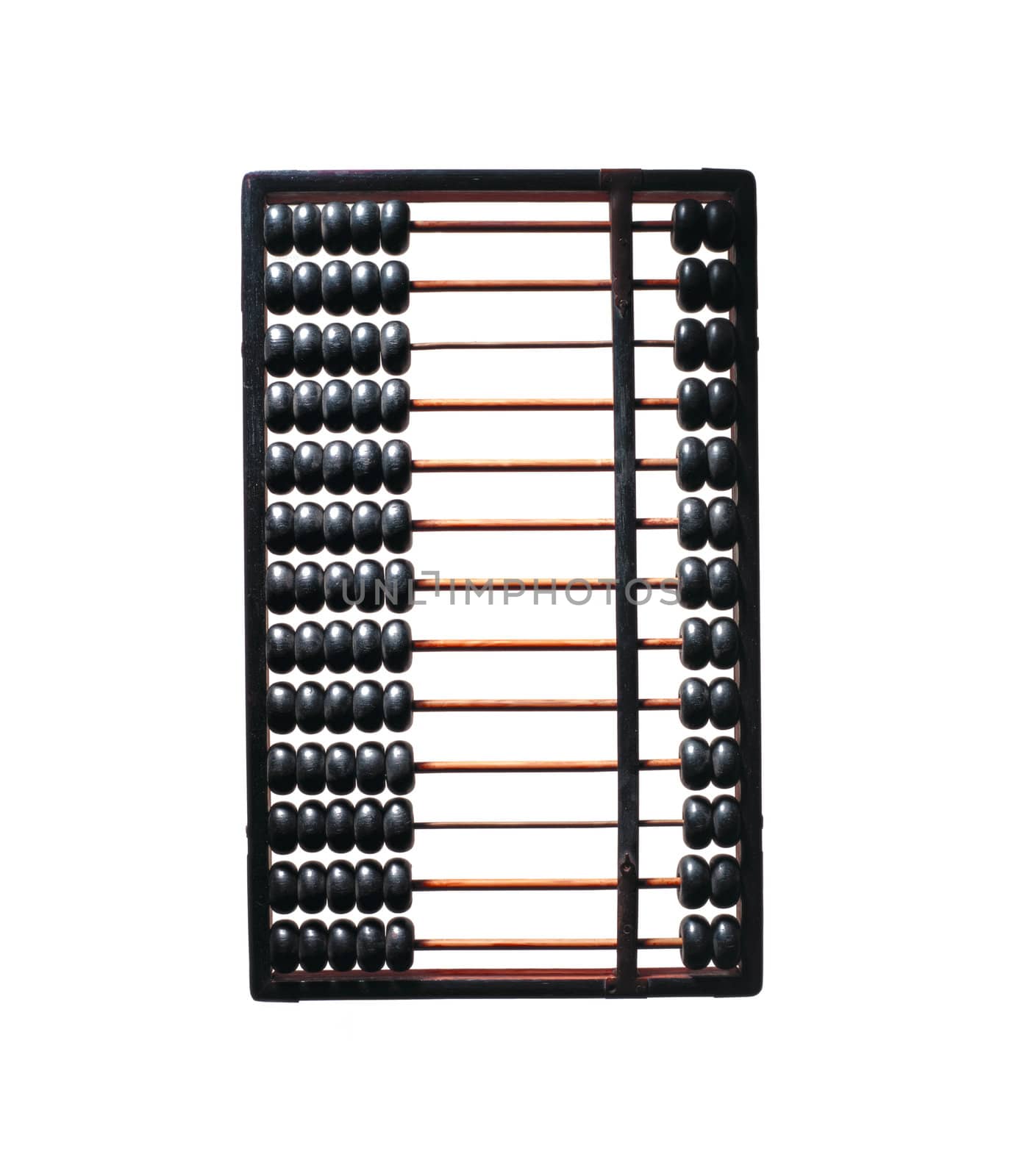 old wooden abacus isolated on a white background