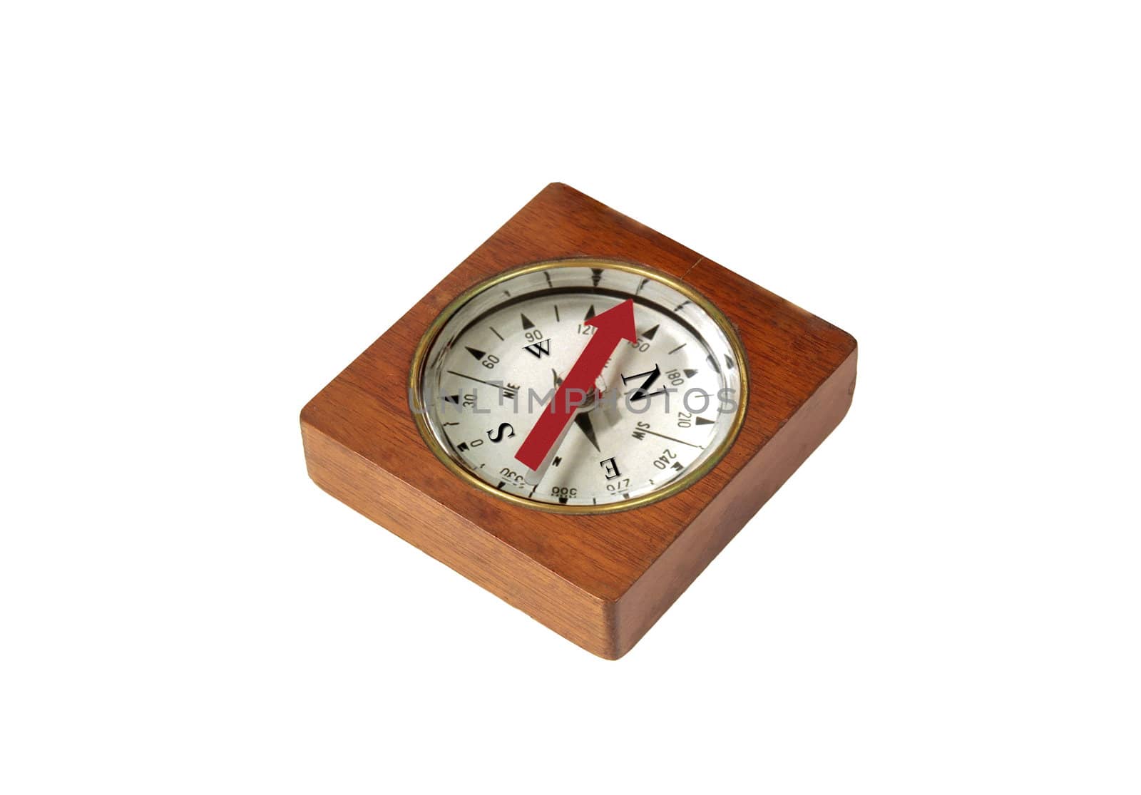 Detailed wooden compass