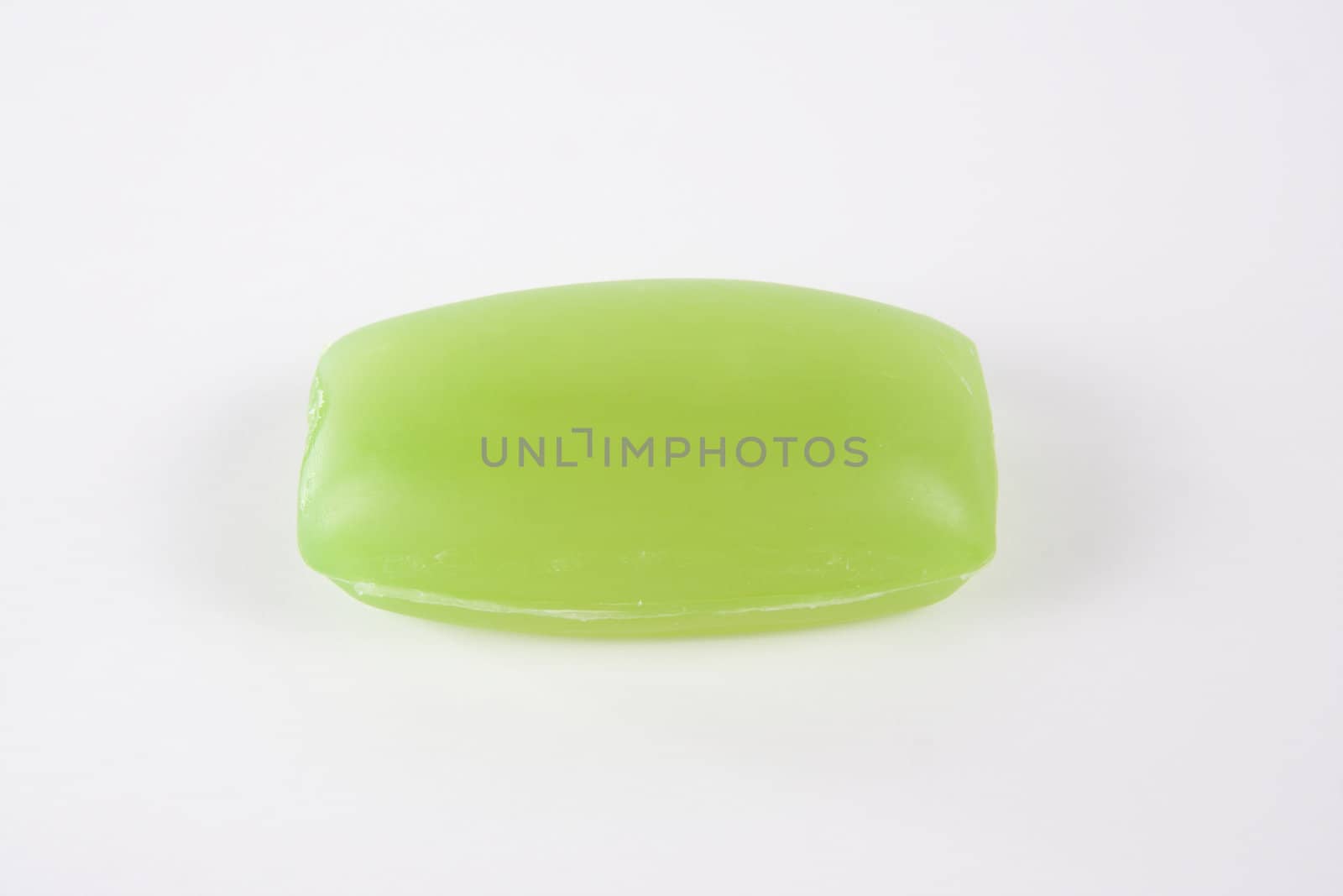 Green soap isolated on white background