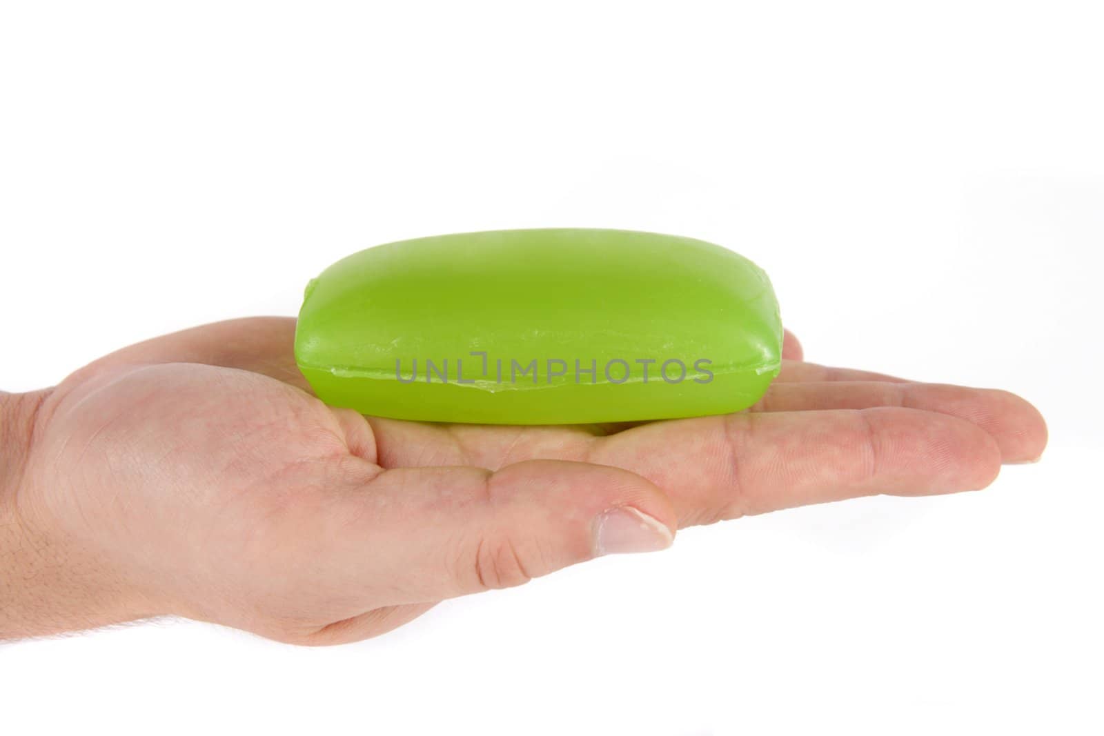 man hand with soap