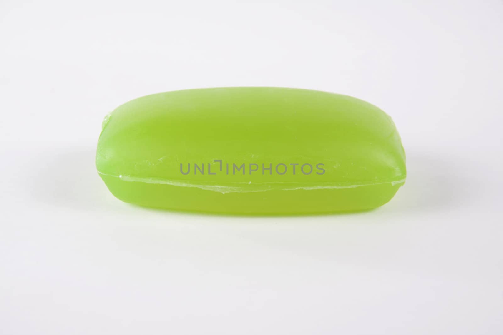 Green soap isolated on white background