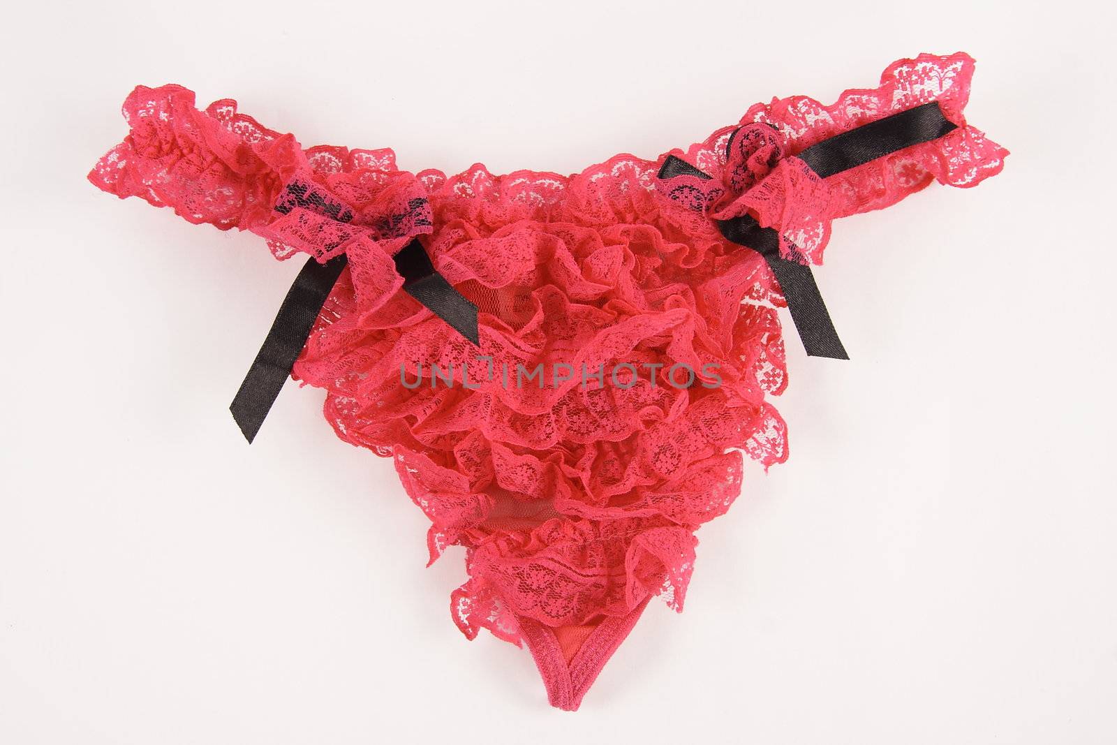 a sexy red garter on a white background