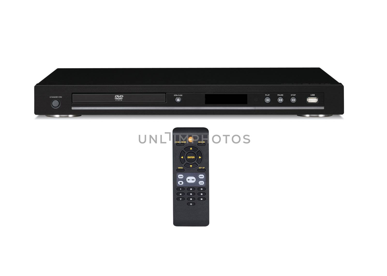 black dvd player isolated