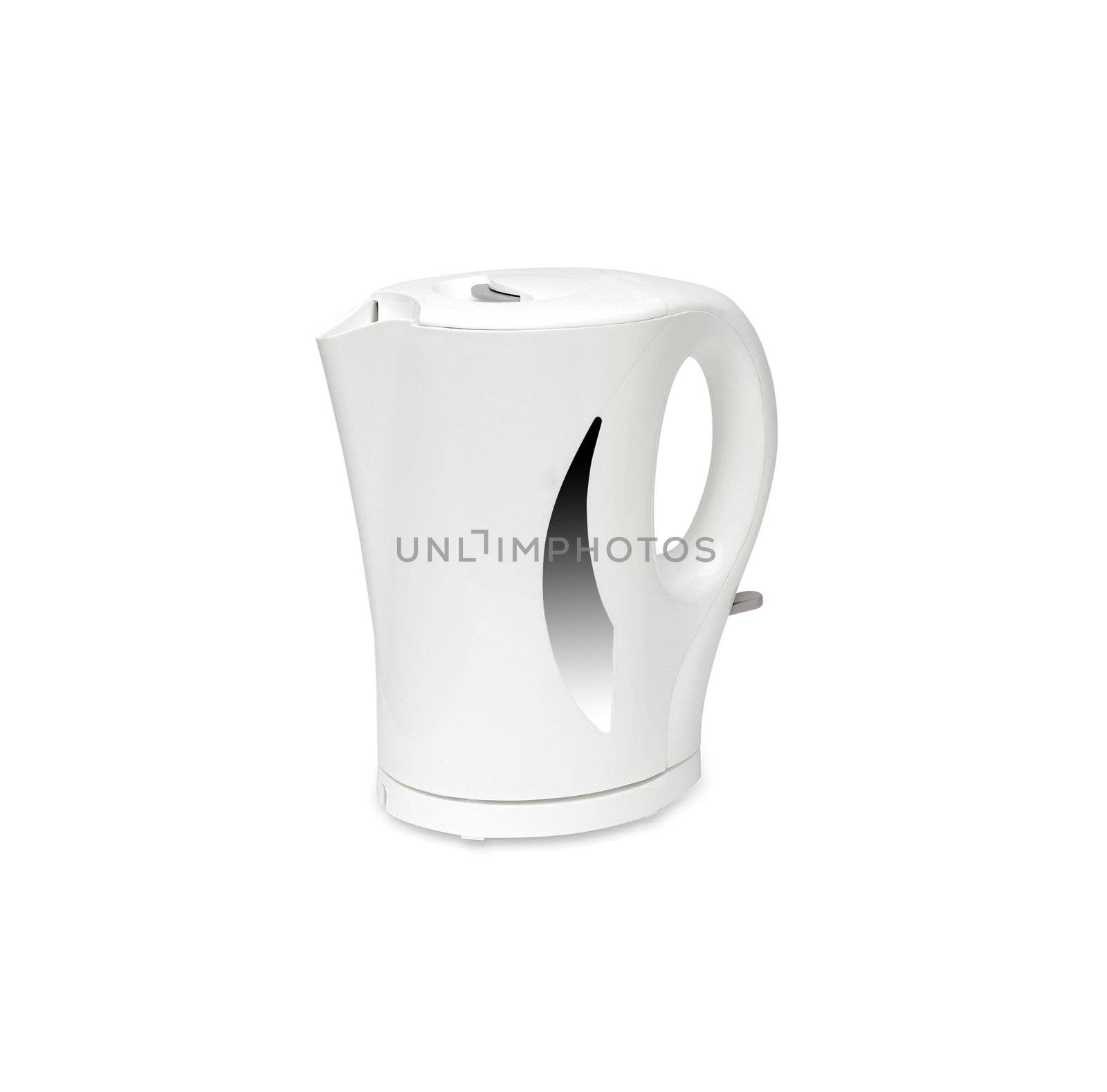 White electric kettle isolated on white