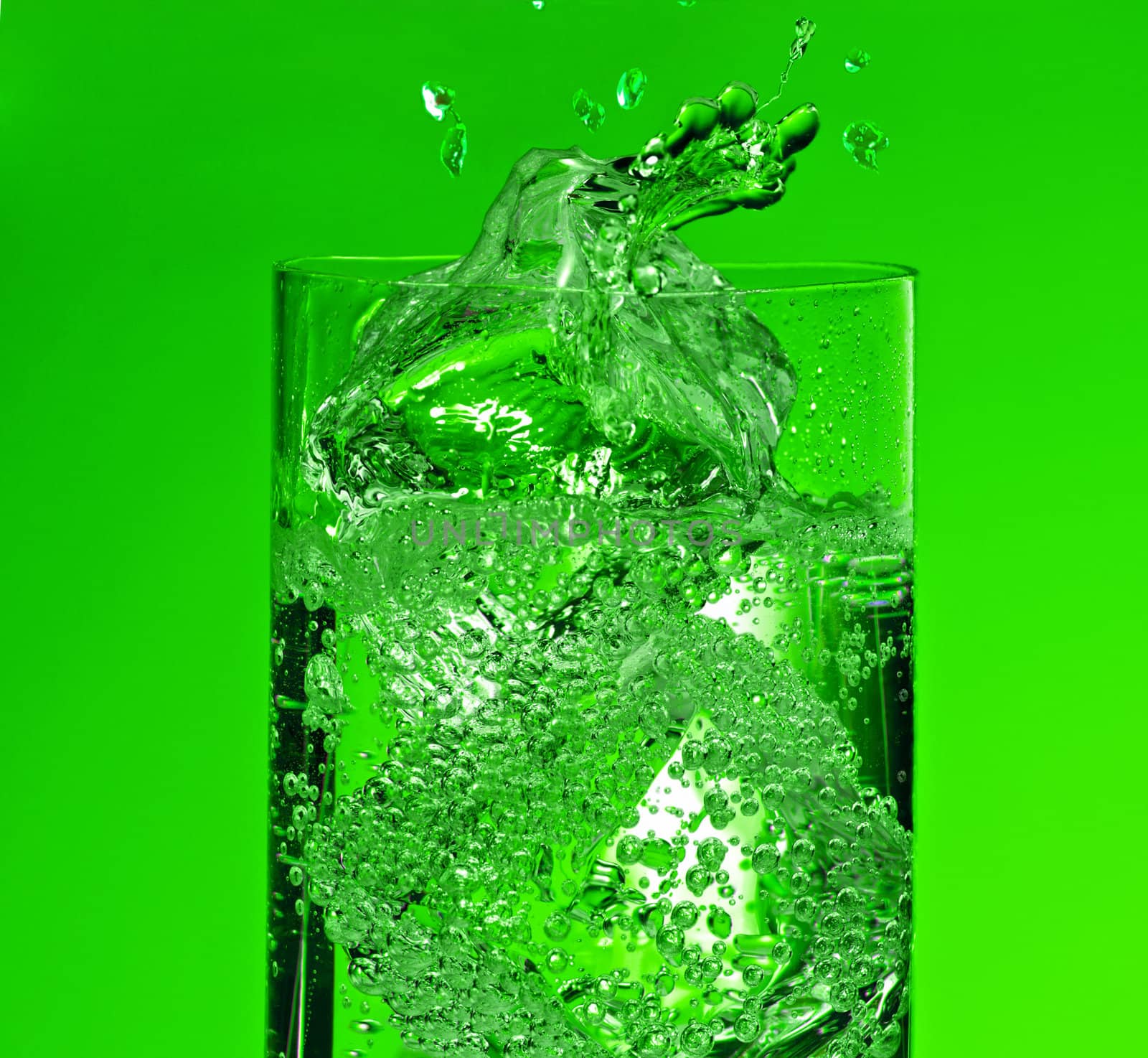 Pouring of mineral water in glass