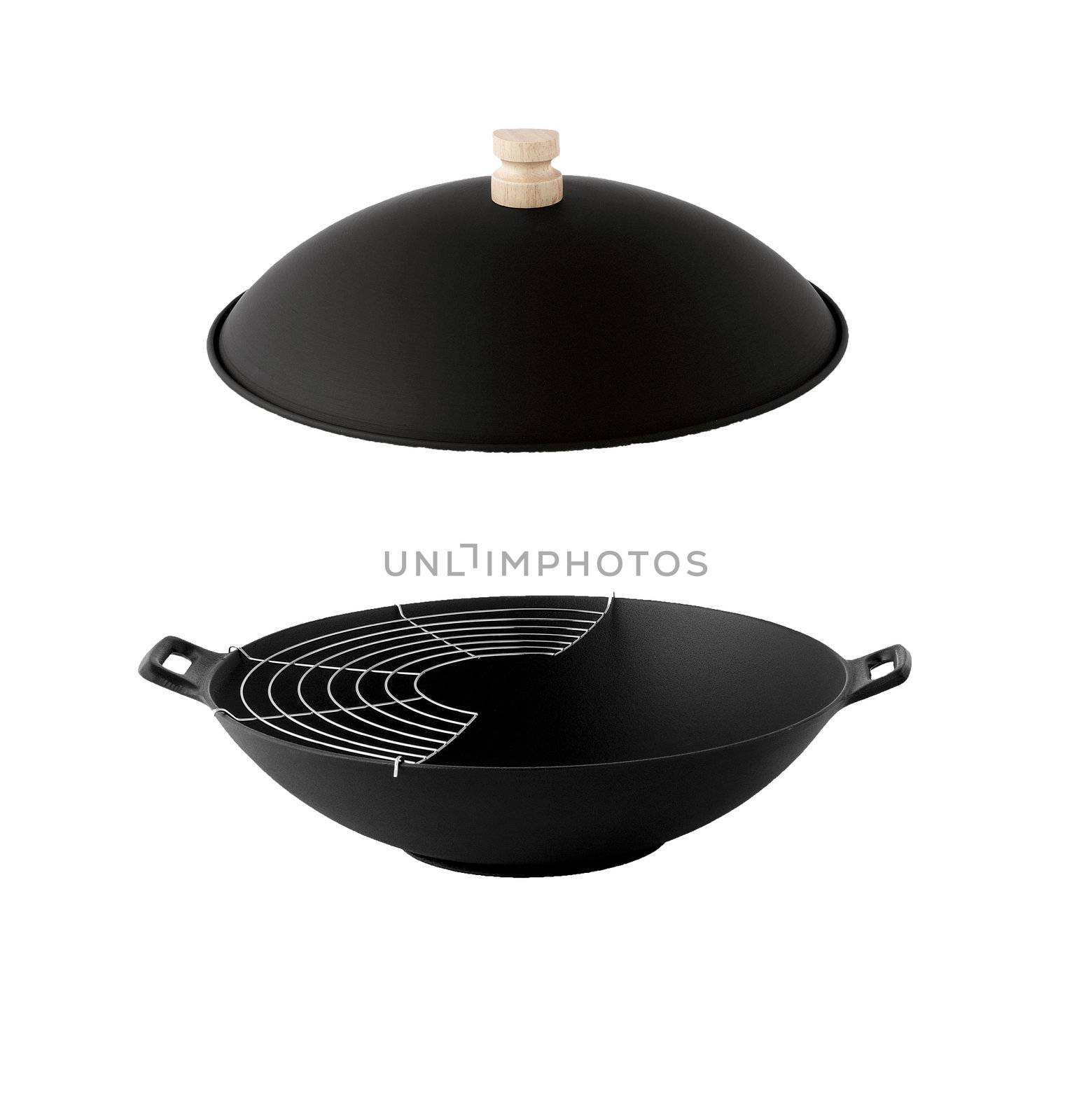 kettle barbecue grill with cover isolated on white