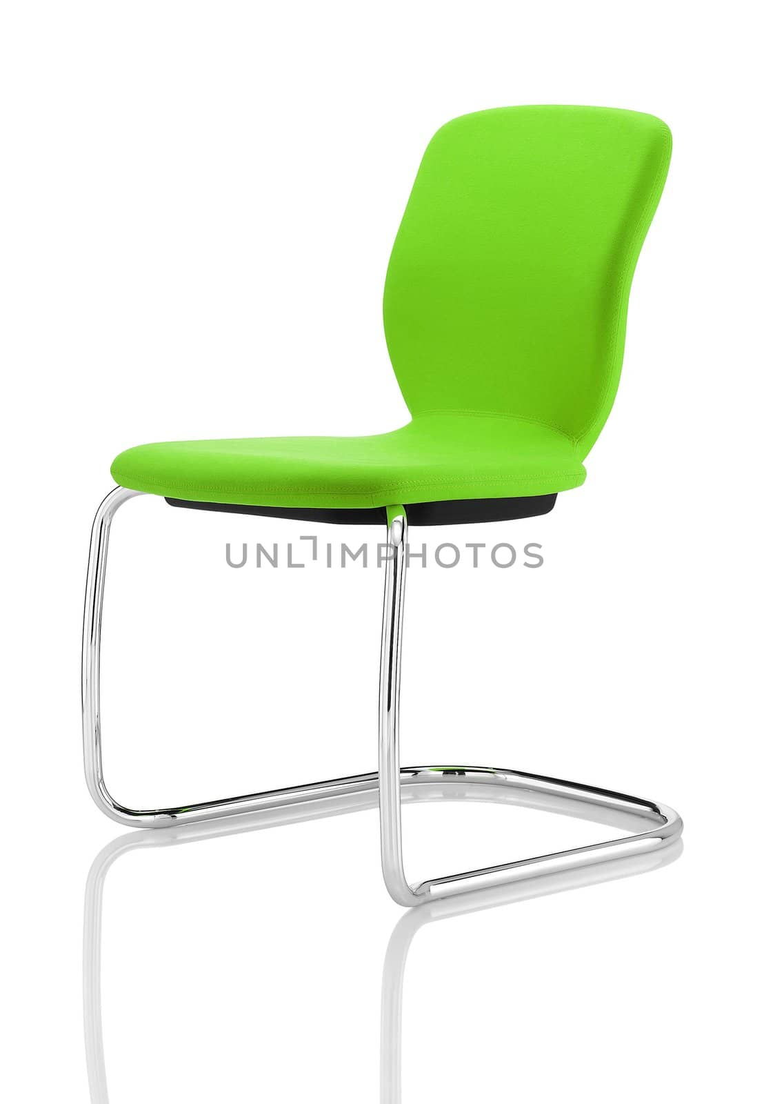 isolated green chair on white
