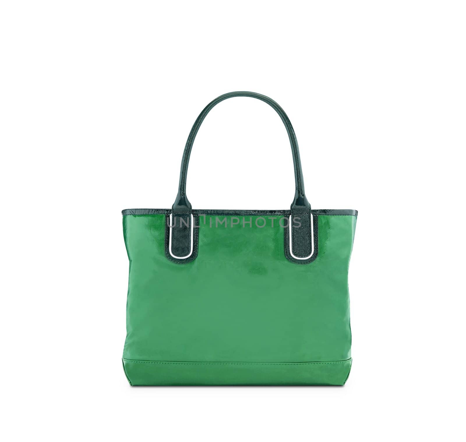 Green, reusable shopping bag