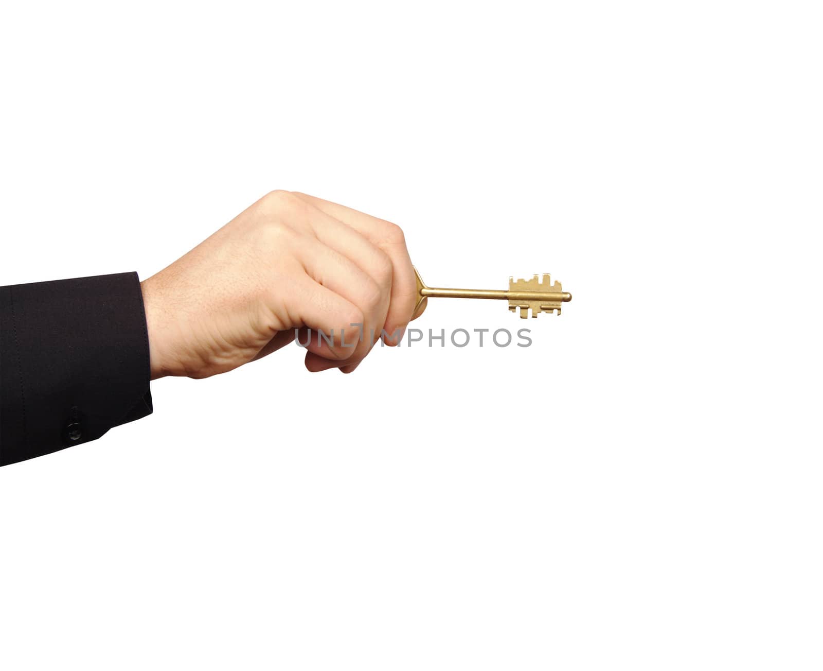 Businessman's Hand Holding Key