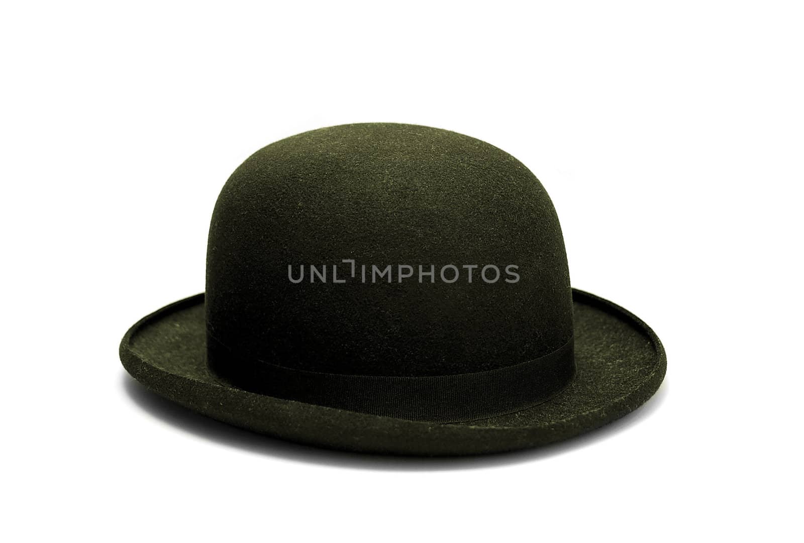 Vintage bowler hat isolated on white