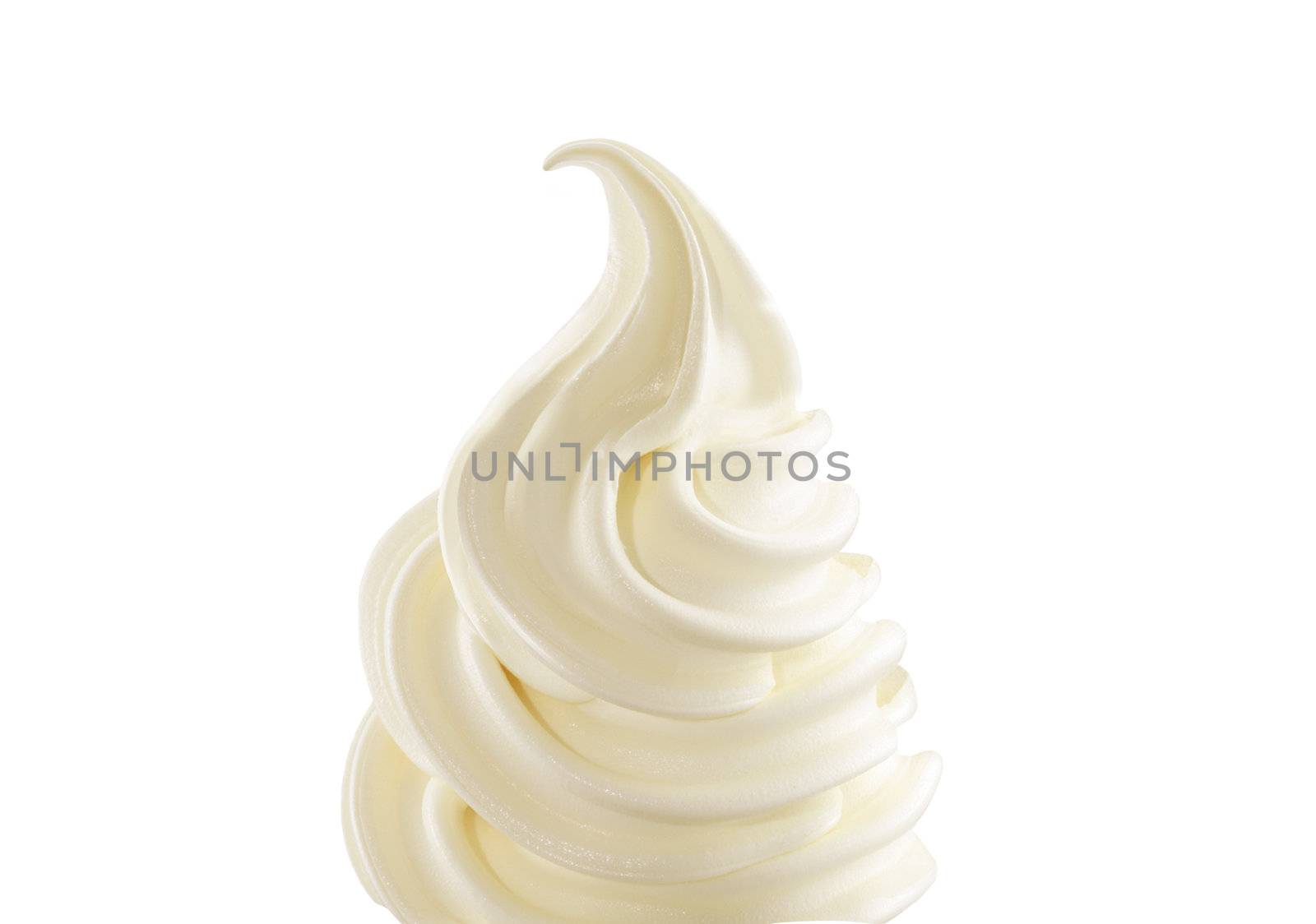 Vanilla soft ice cream on white background