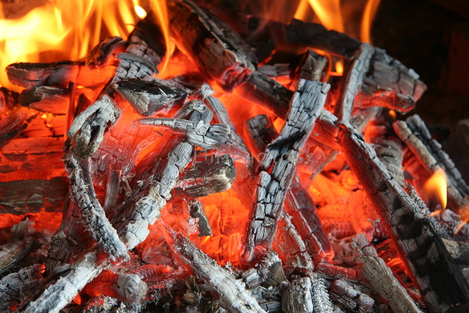 background from a fire, conflagrant firewoods and coals