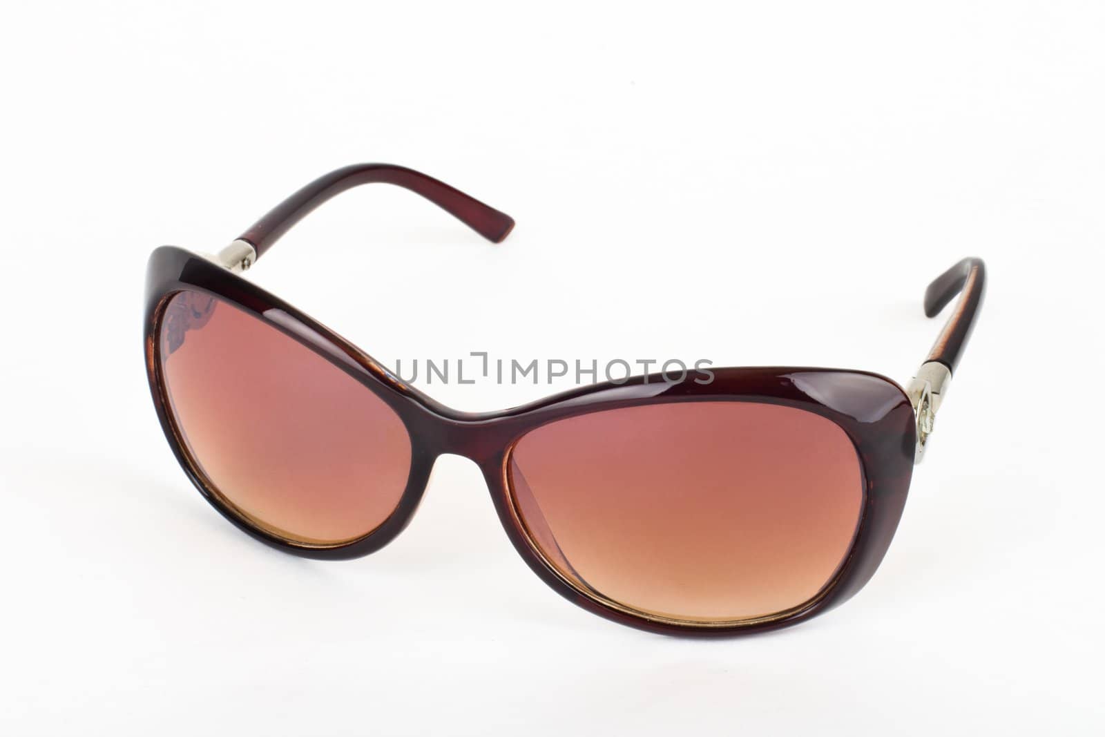 Brown sunglasses isolated on the white background