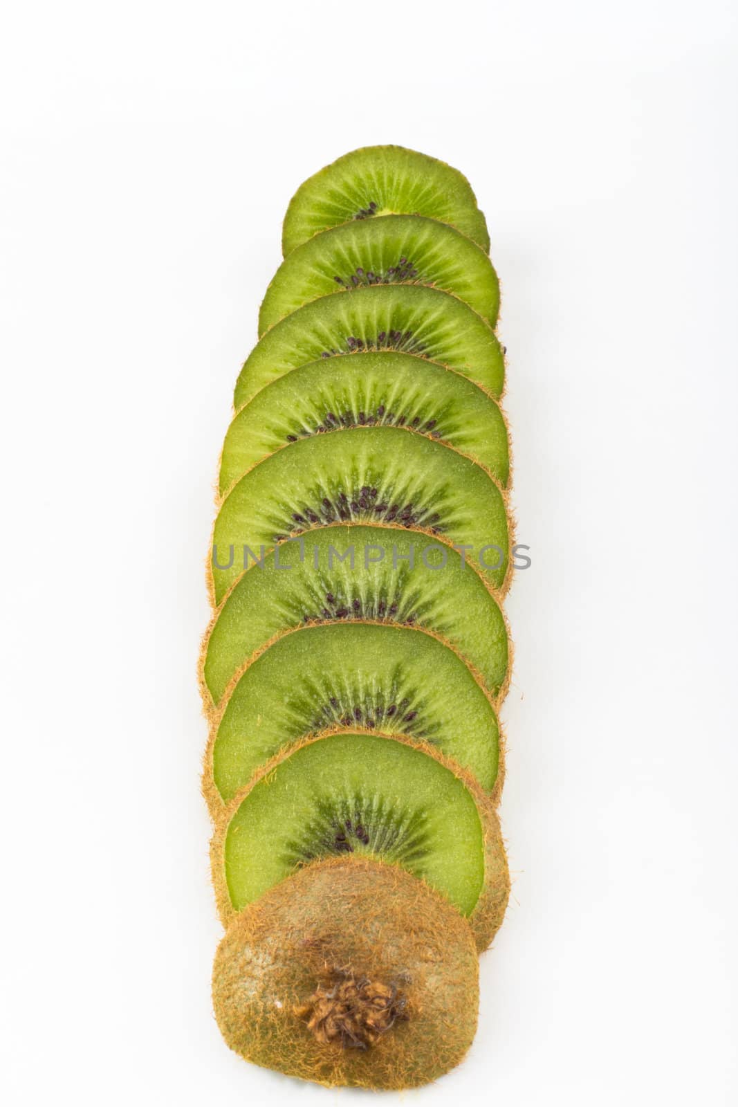 Kiwi slice isolated on white