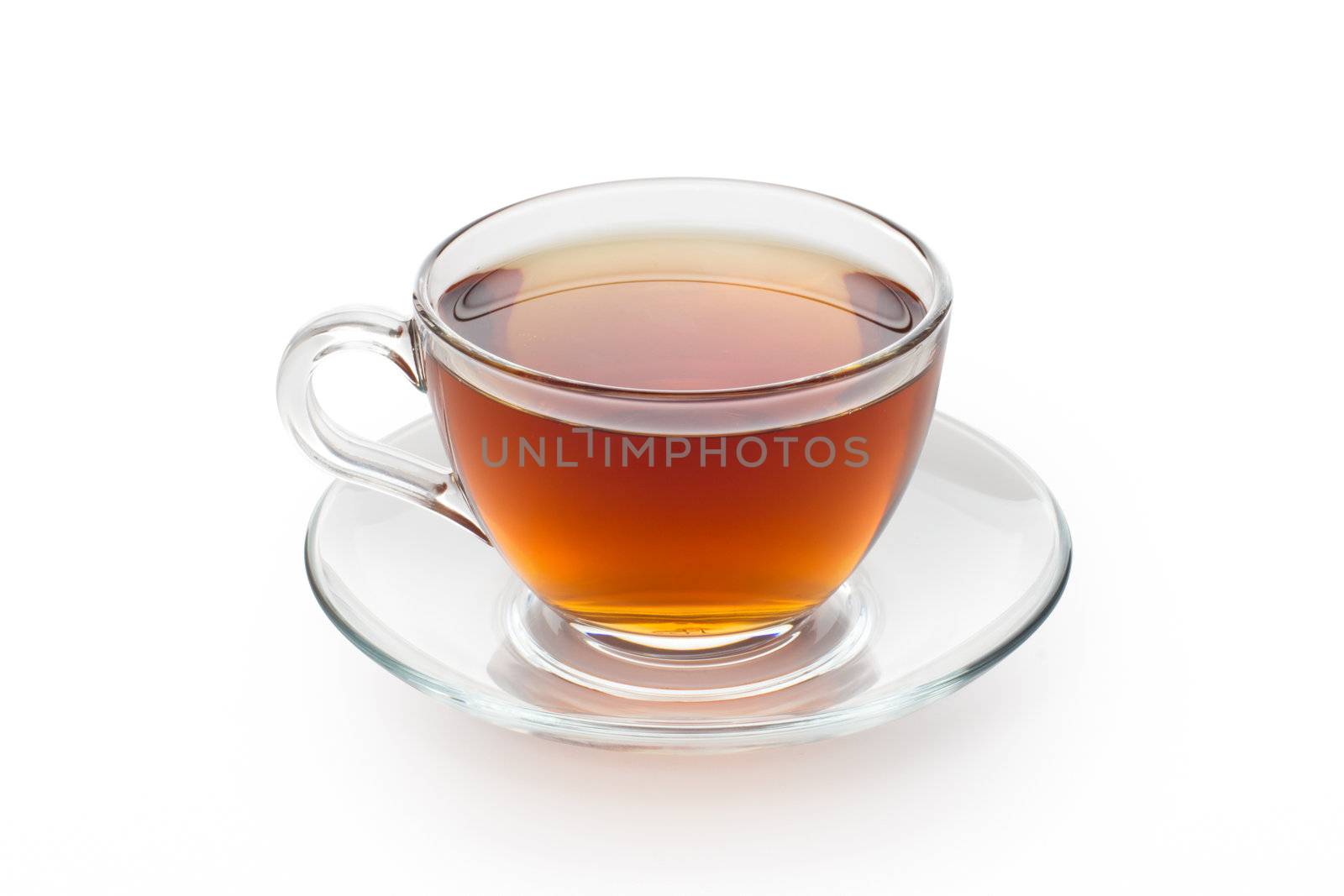 tea in cup isolated on white background