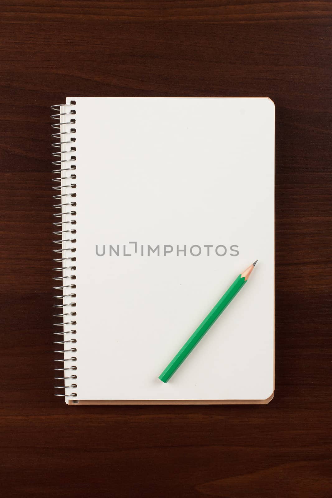 Note book and pencil, isolated on white