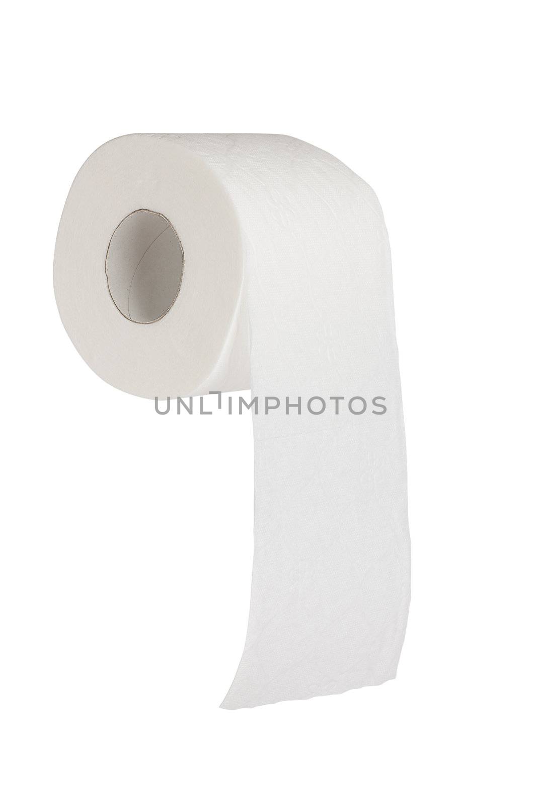 Simple toilet paper on white background