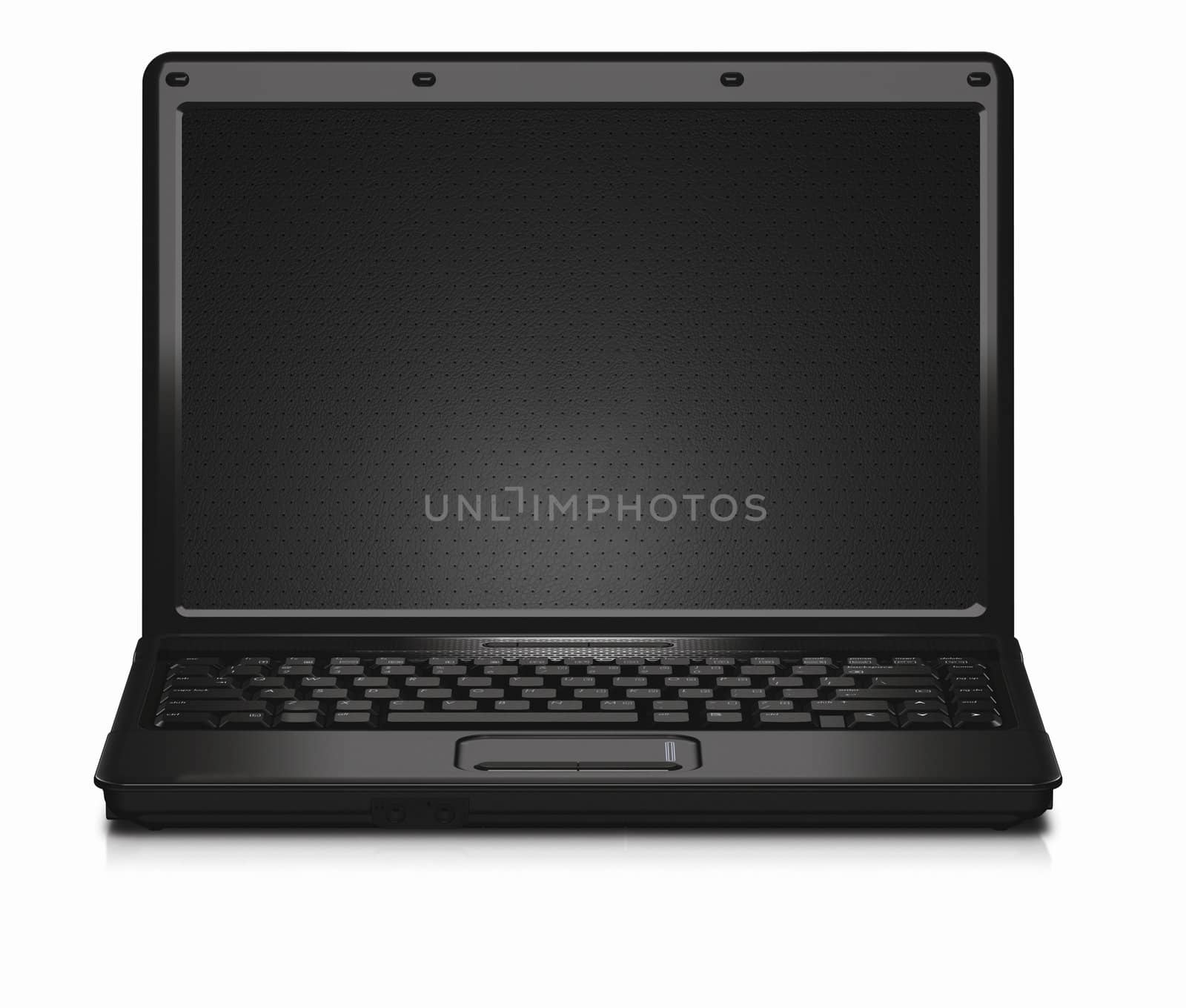 leather in Laptop isolated on white