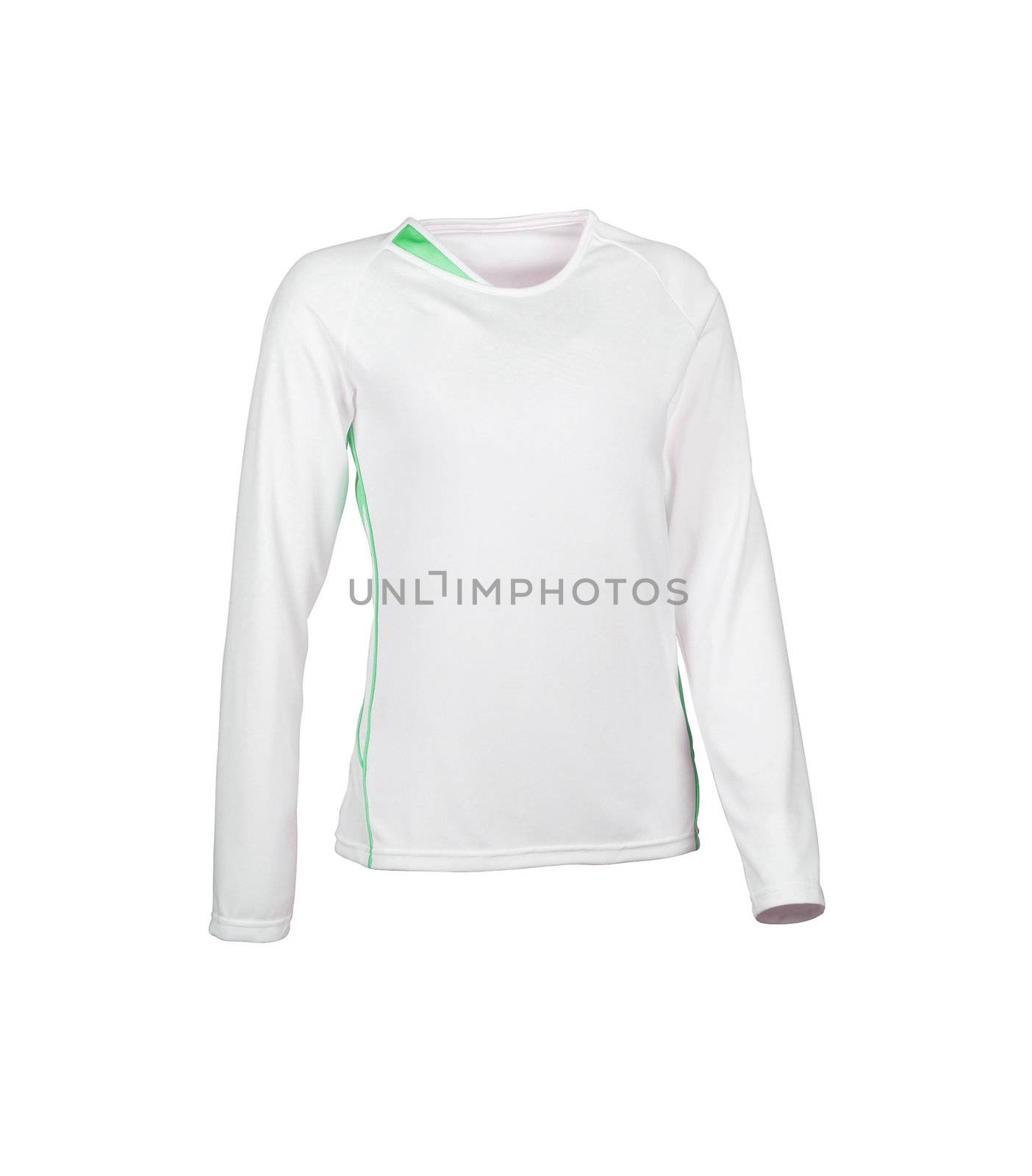 Close up of t shirt on white background