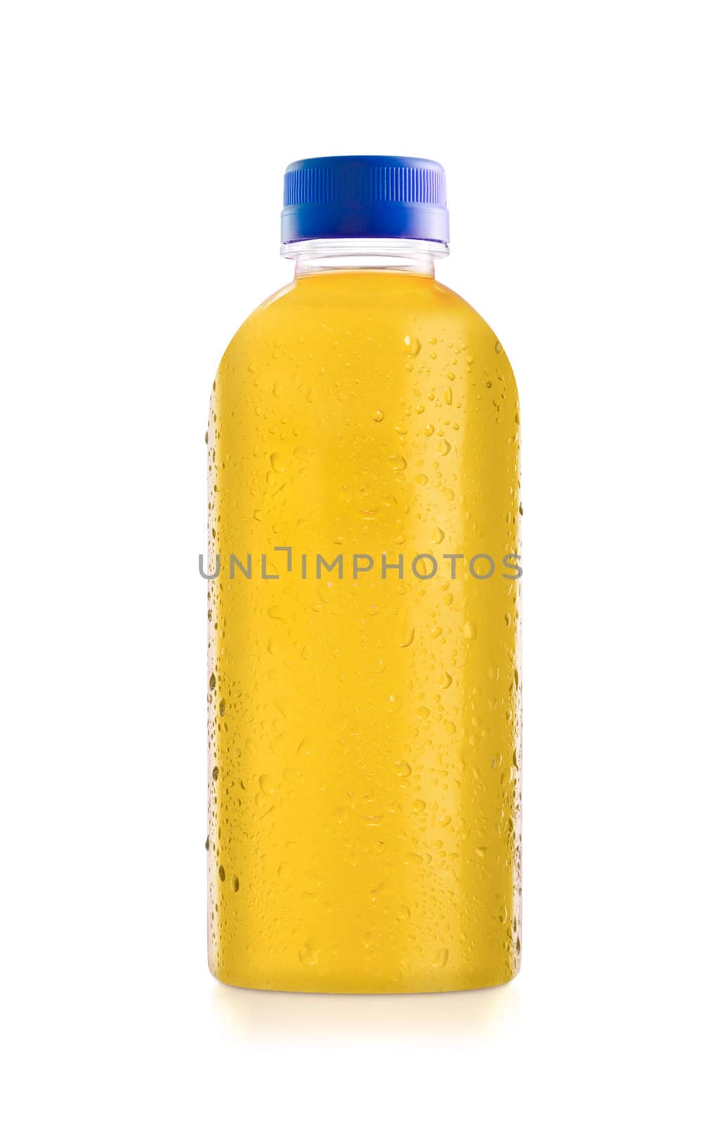 Plastic bottle of orange juice