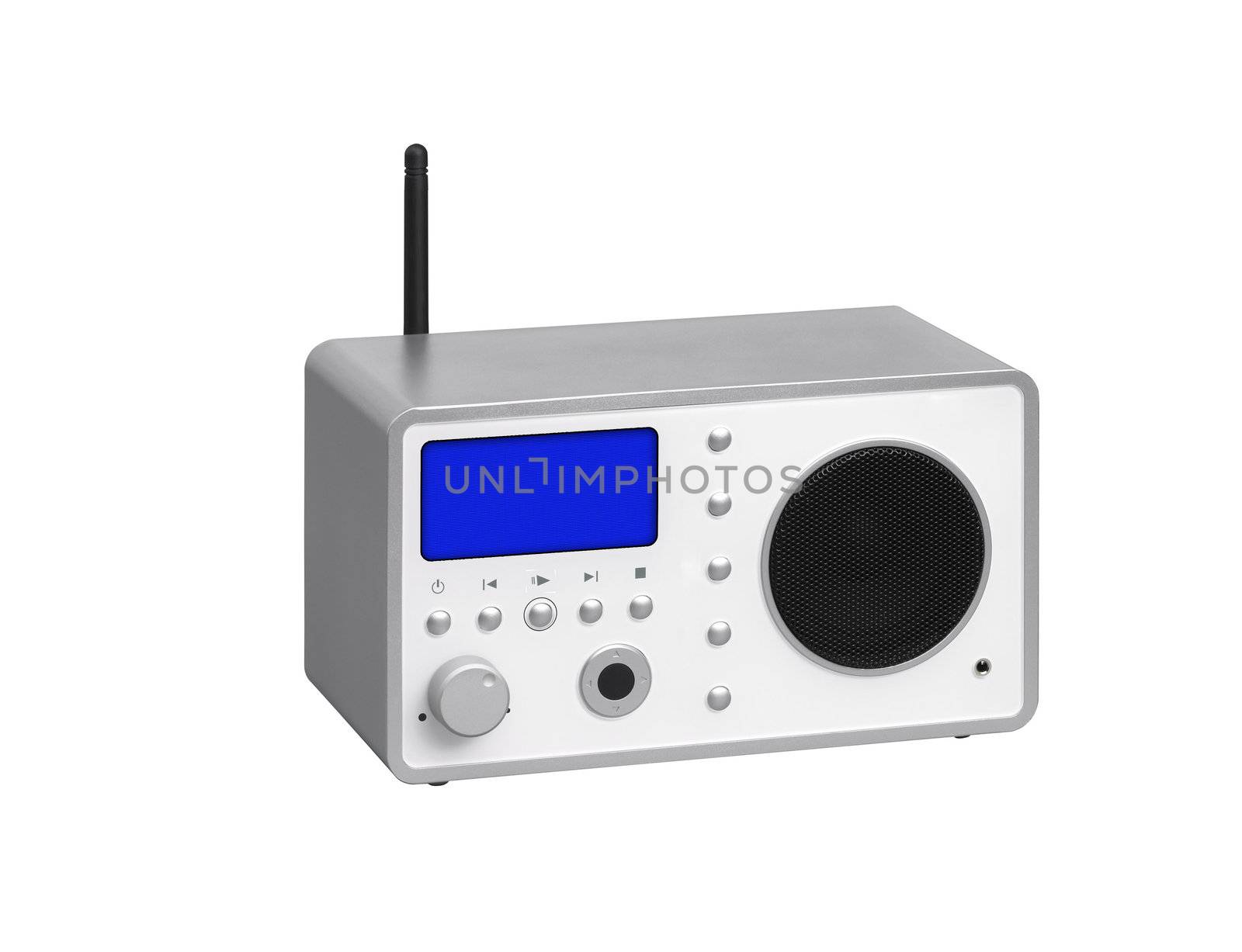 Radio receiver on a white background