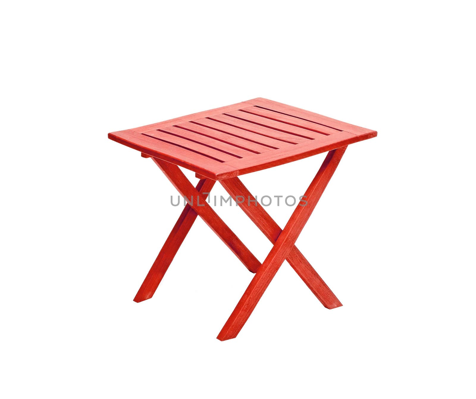 modern red table isolated on white background