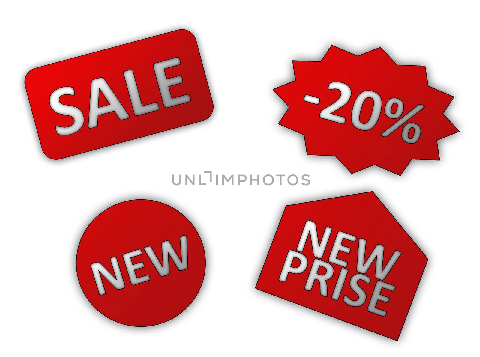 Red discount labels