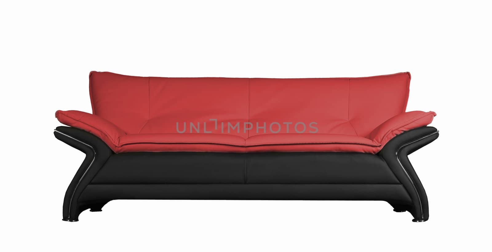 Red Modern sofa isolated on white background