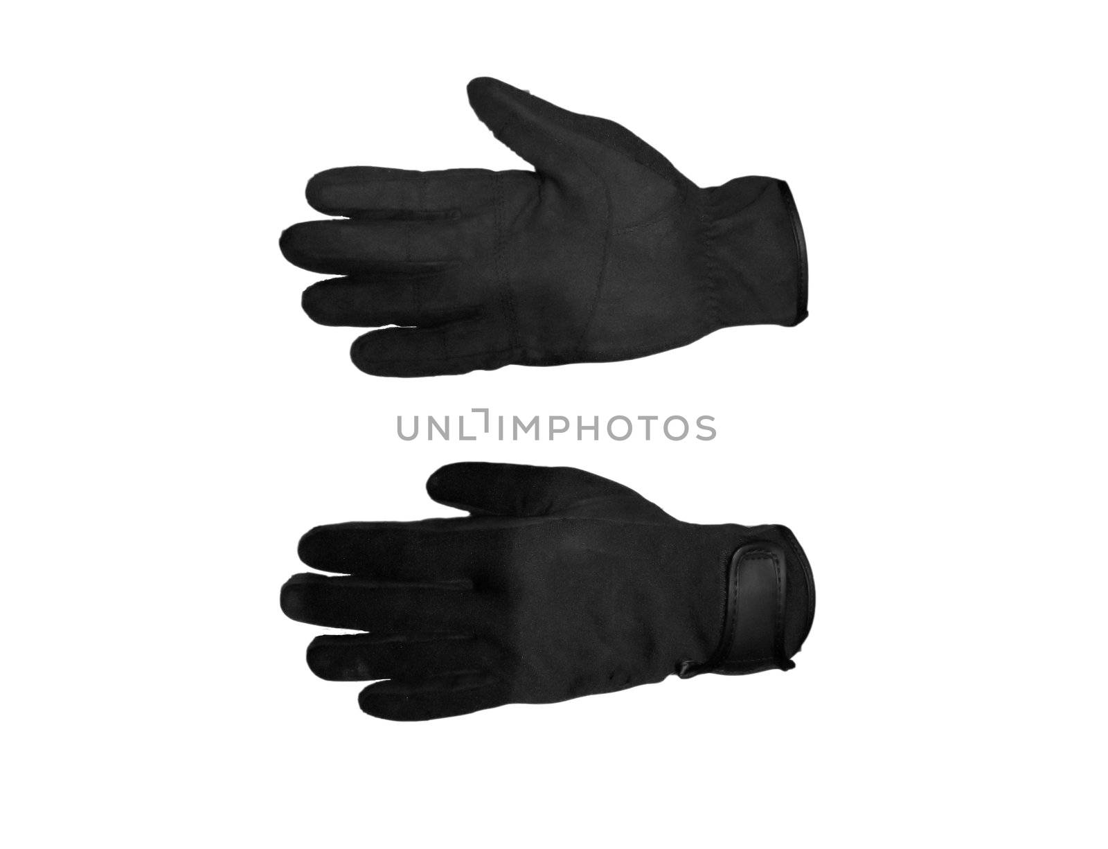Black gloves isolated on white