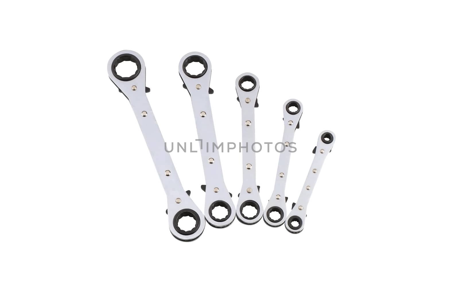 wrench spanners tools isolated on a white