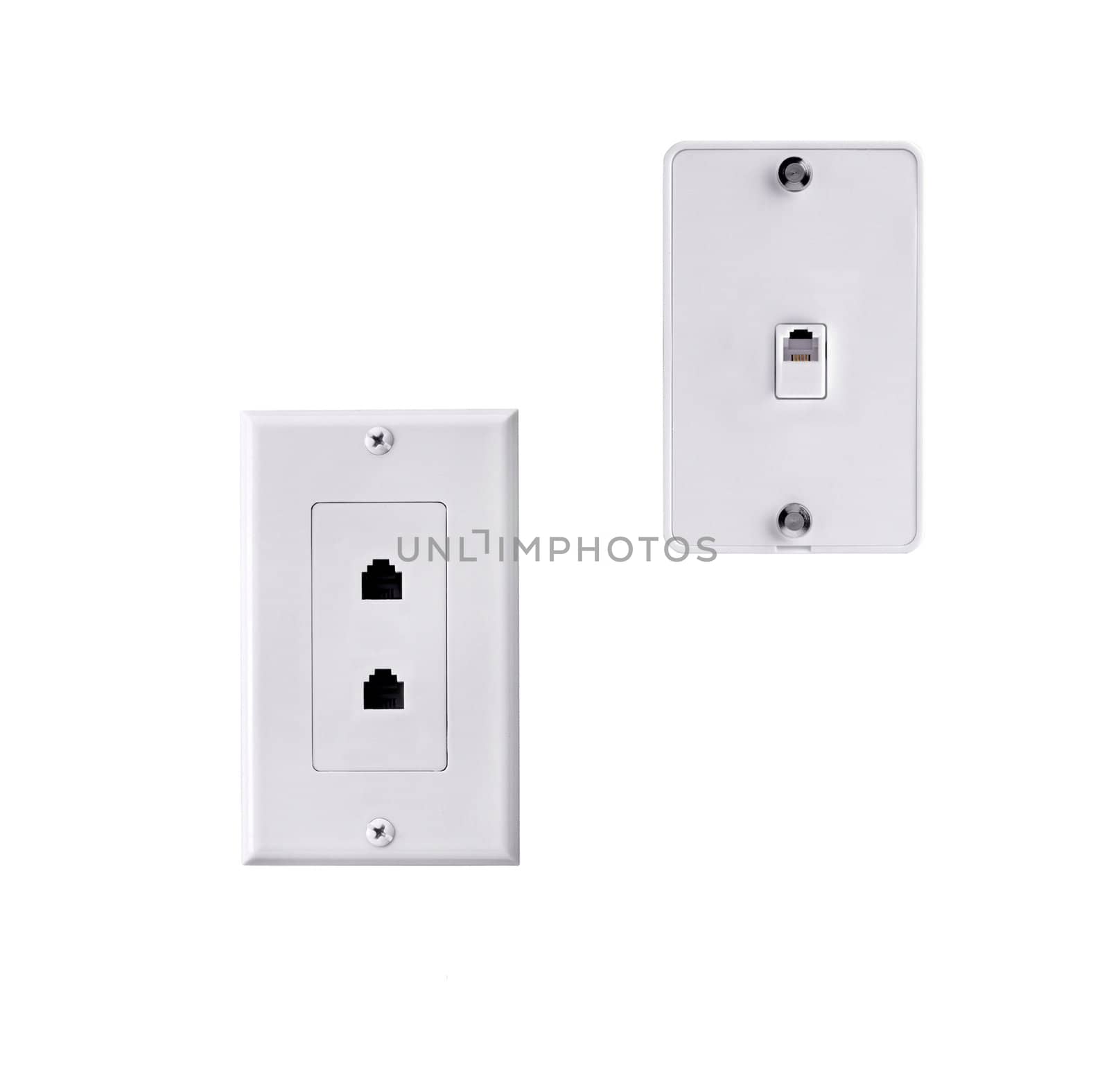 White network socket over a white background