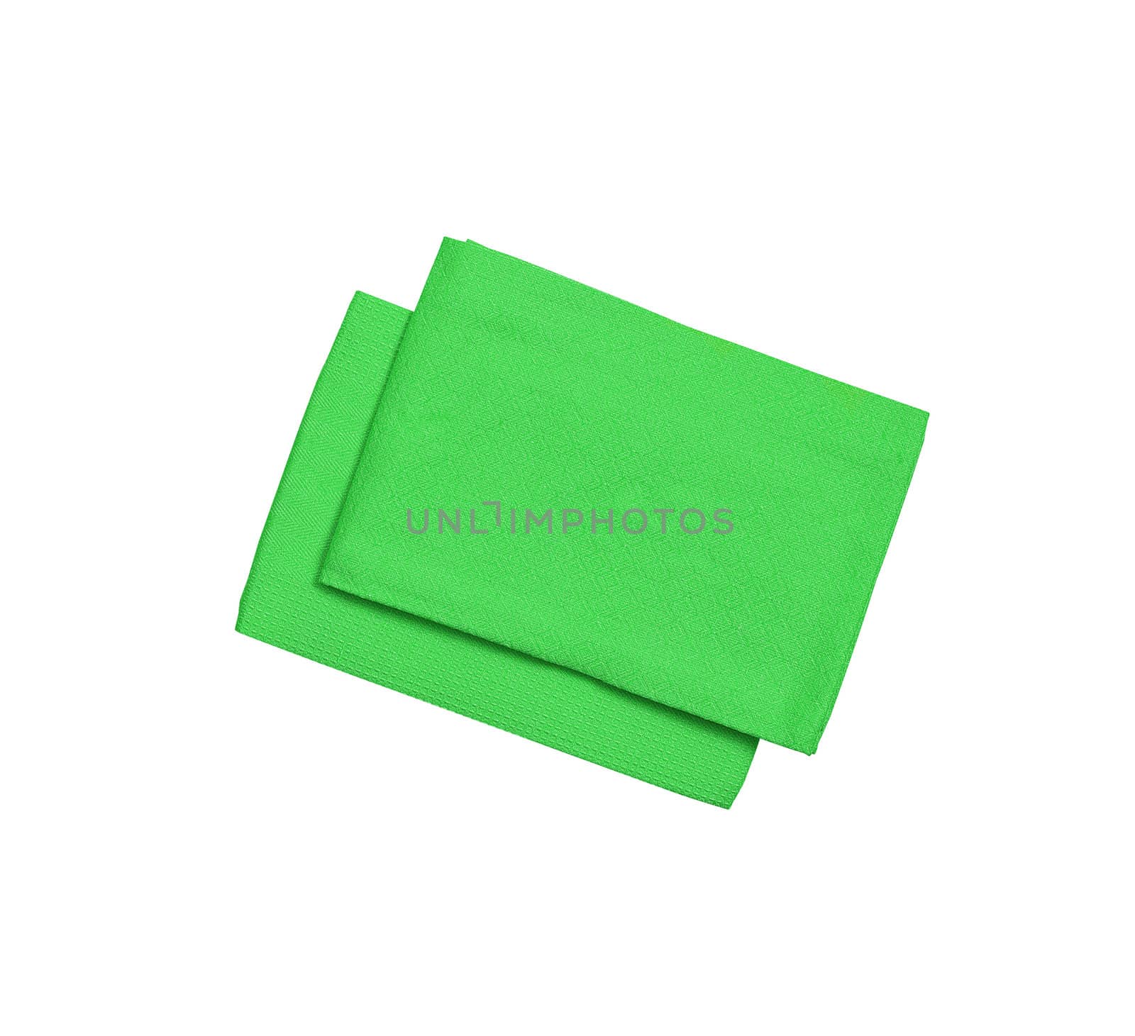green napkins isolated on a white background