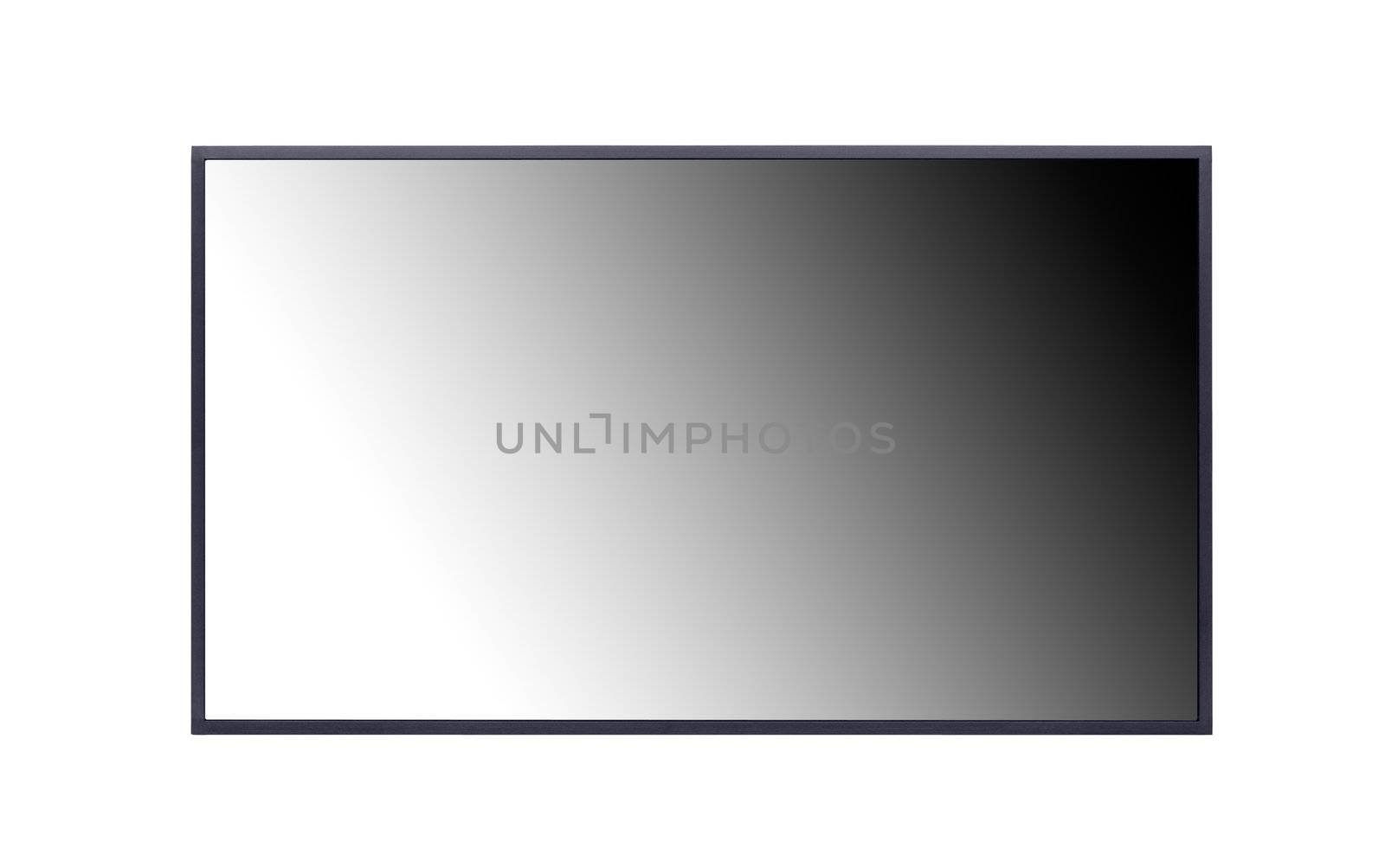 Black LCD tv screen hanging on a wall