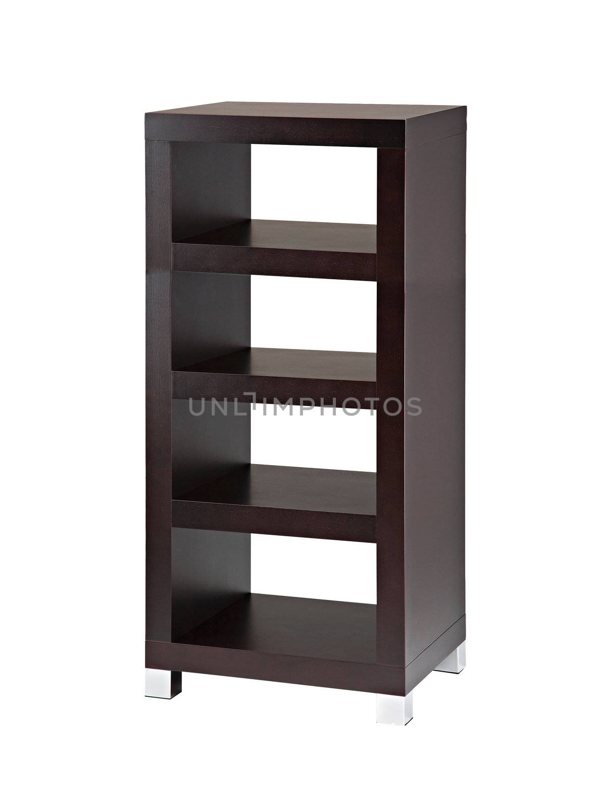 Empty wood shelf.