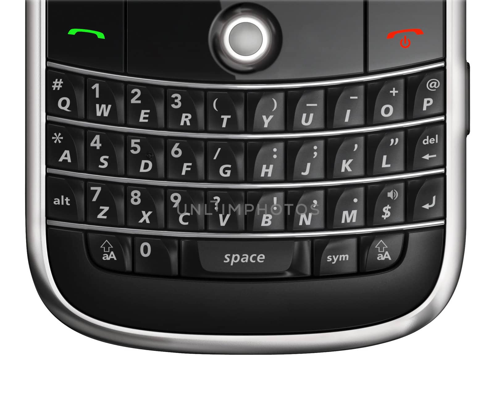 Cell phone keyboard close up