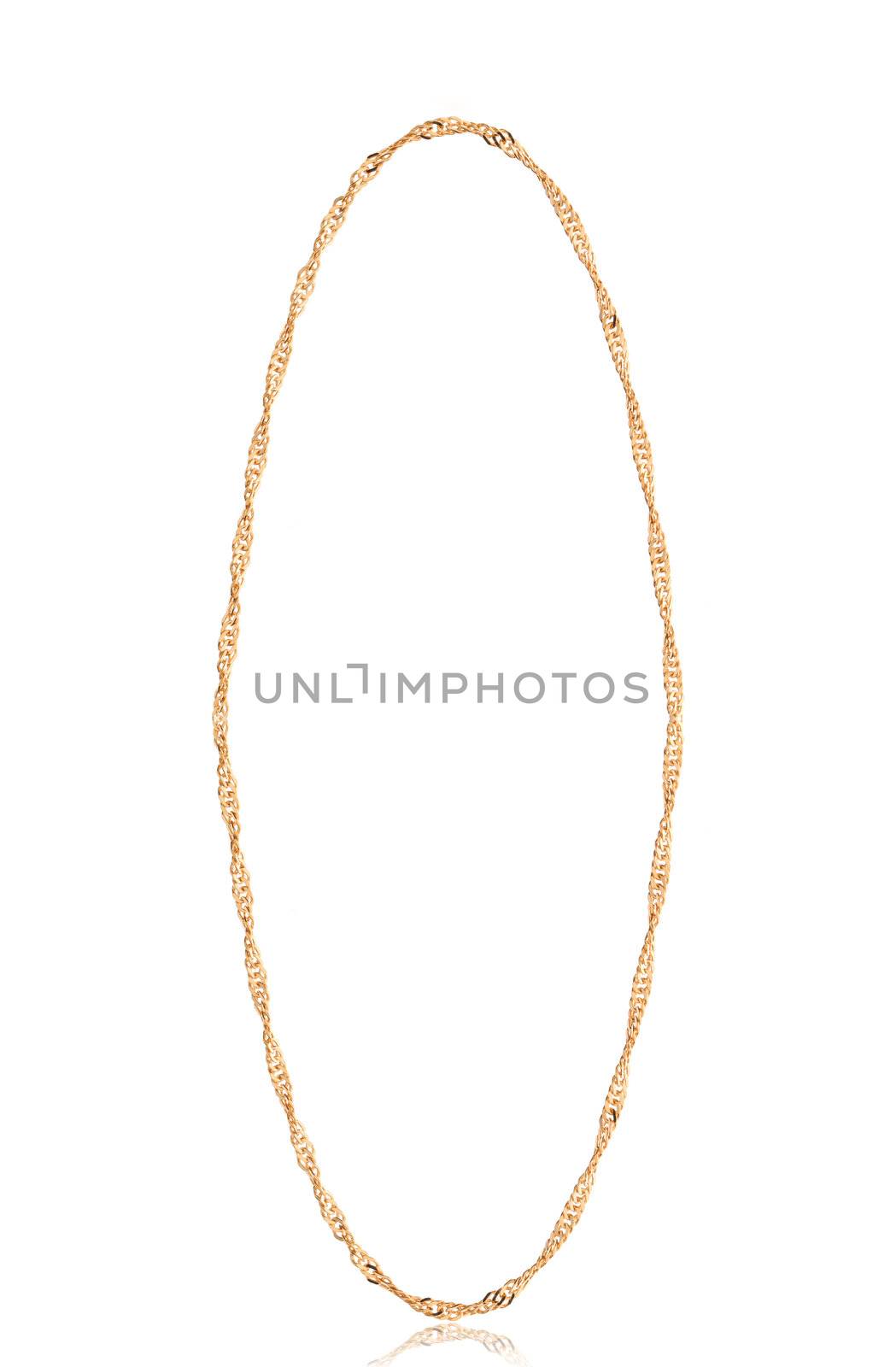 Gold chain isolated on white
