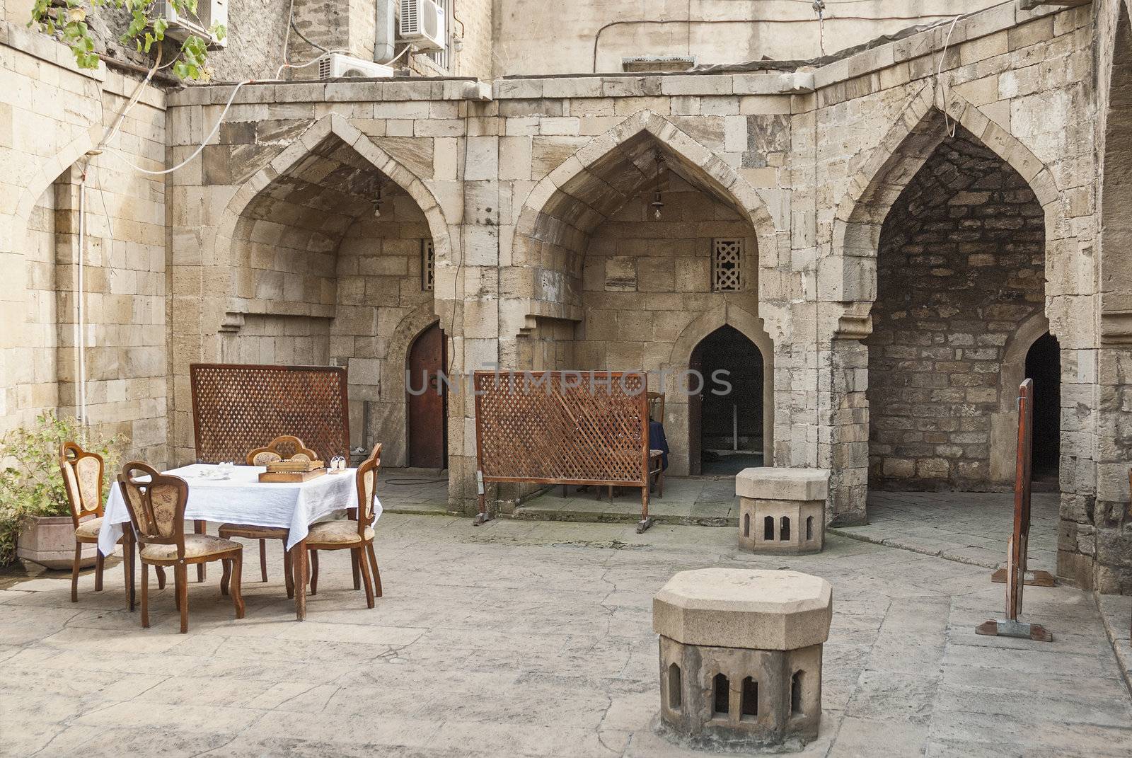 architecture in baku azerbaijan caravanserai restaurant