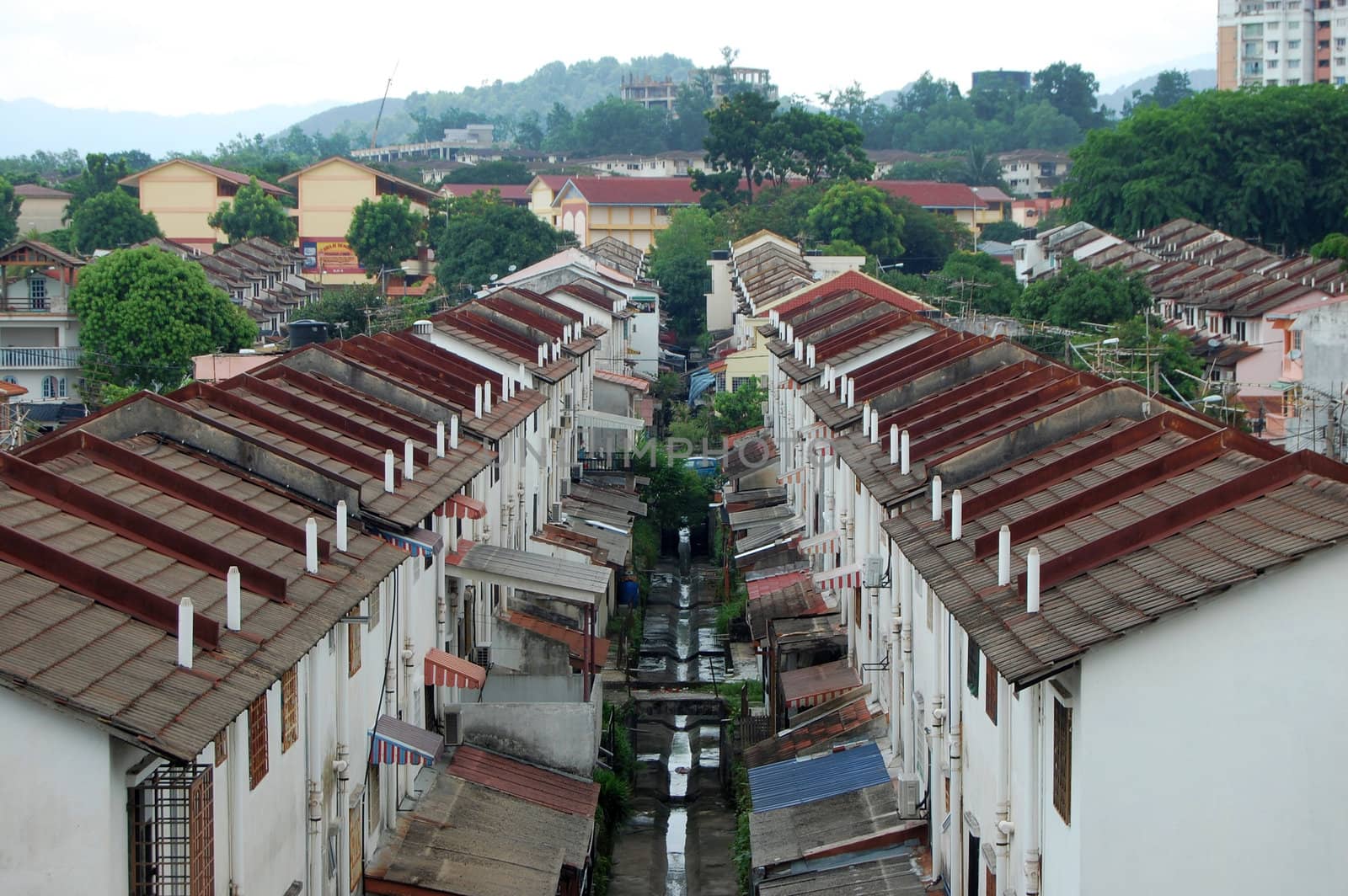 Houses in Kuala Lumpur city suburb by danemo