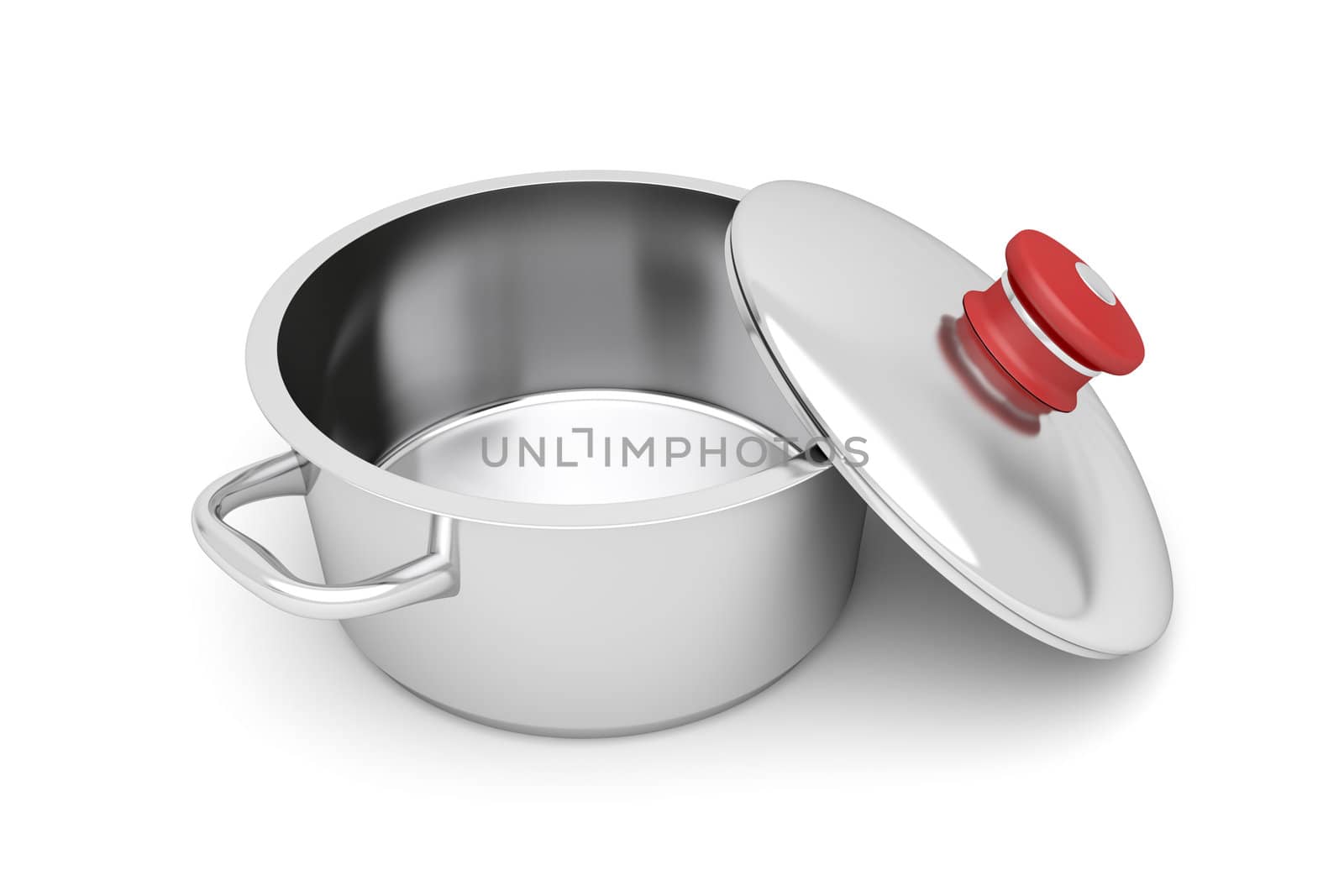 Empty cooking pot on white background