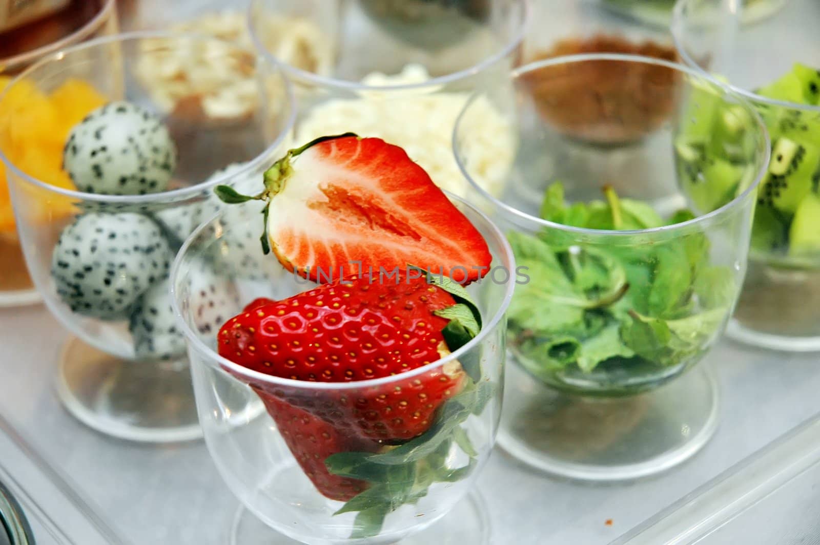 Strawberry in the glass