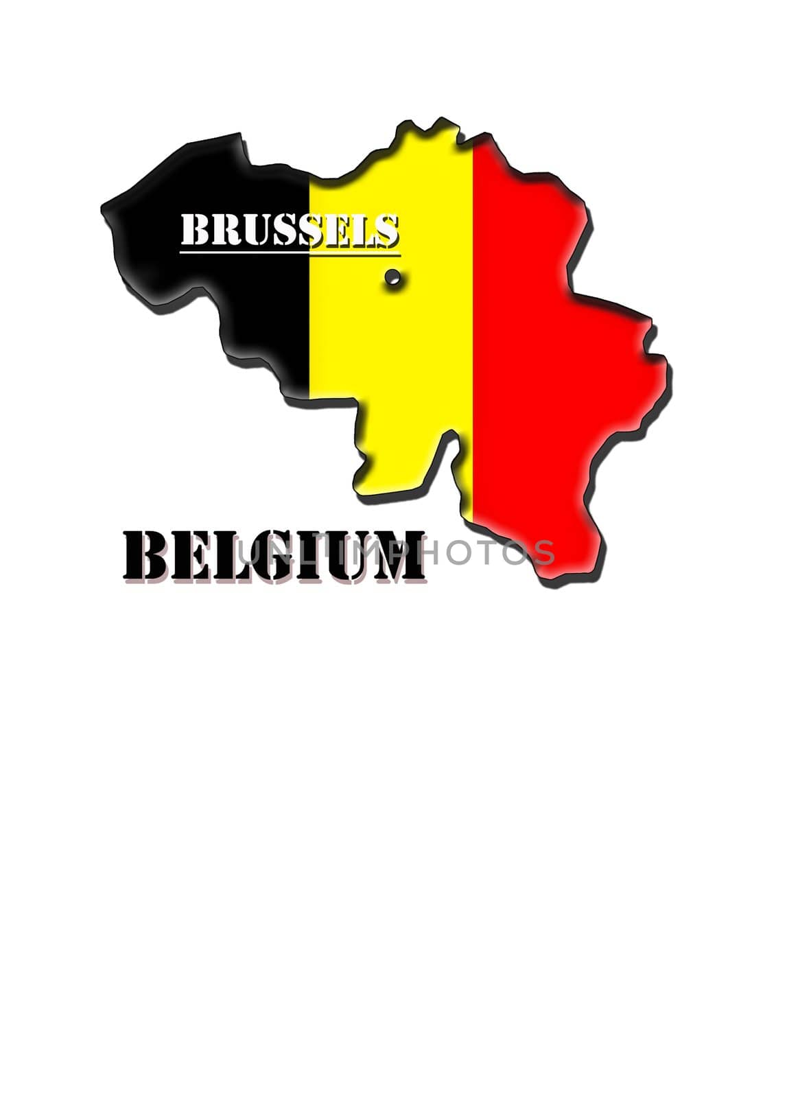 Map,arms and flag of Kingdom of Belgium by alexmak