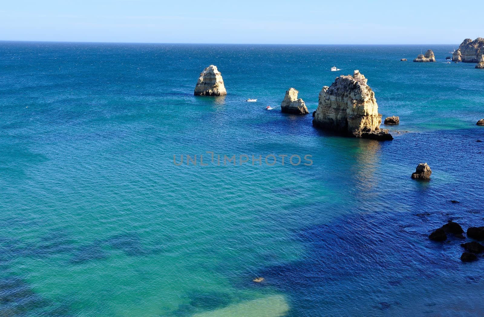 Seascape of Ponta da Piedade in Algarve, Portugal