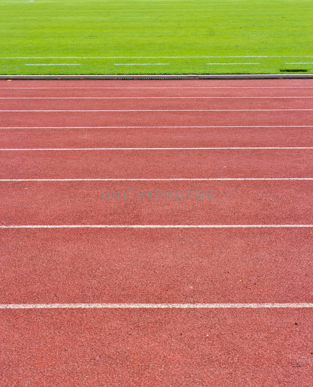 a running track and field.