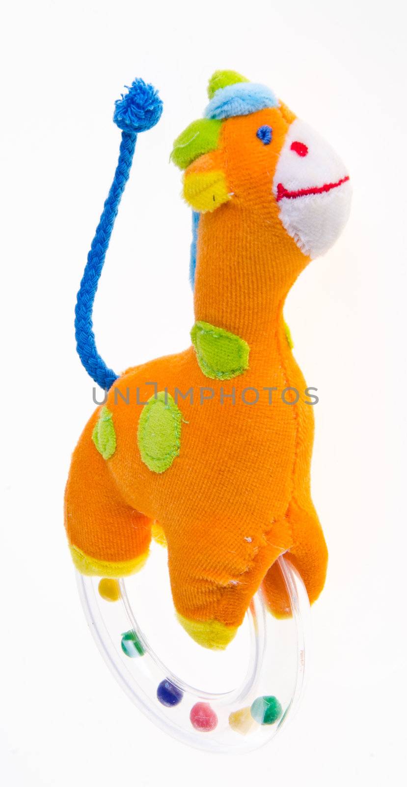 Baby toy on the white background