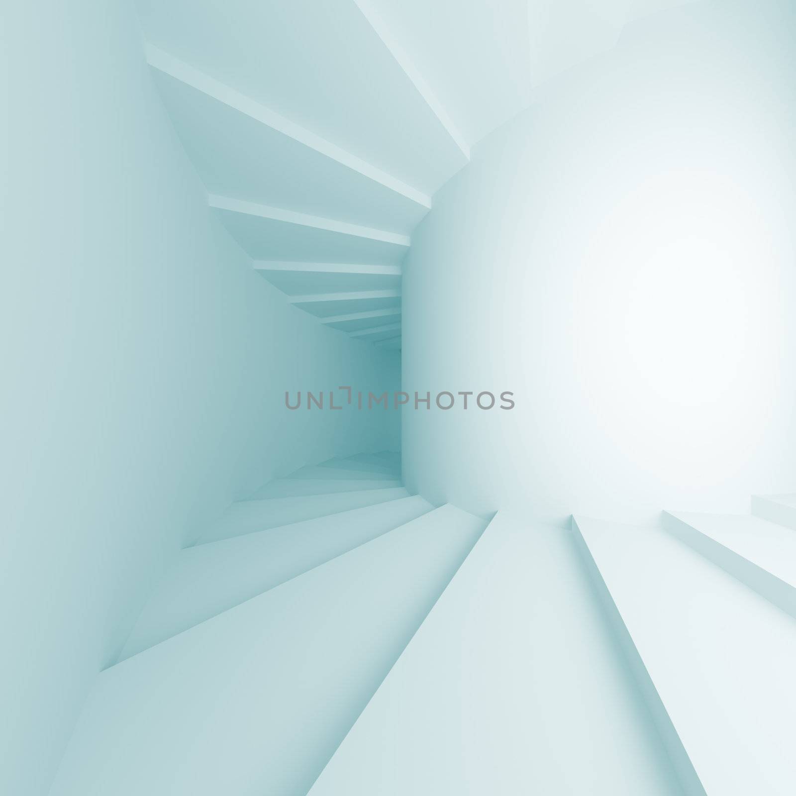 3d Illustration of Blue Abstract Staircase Background